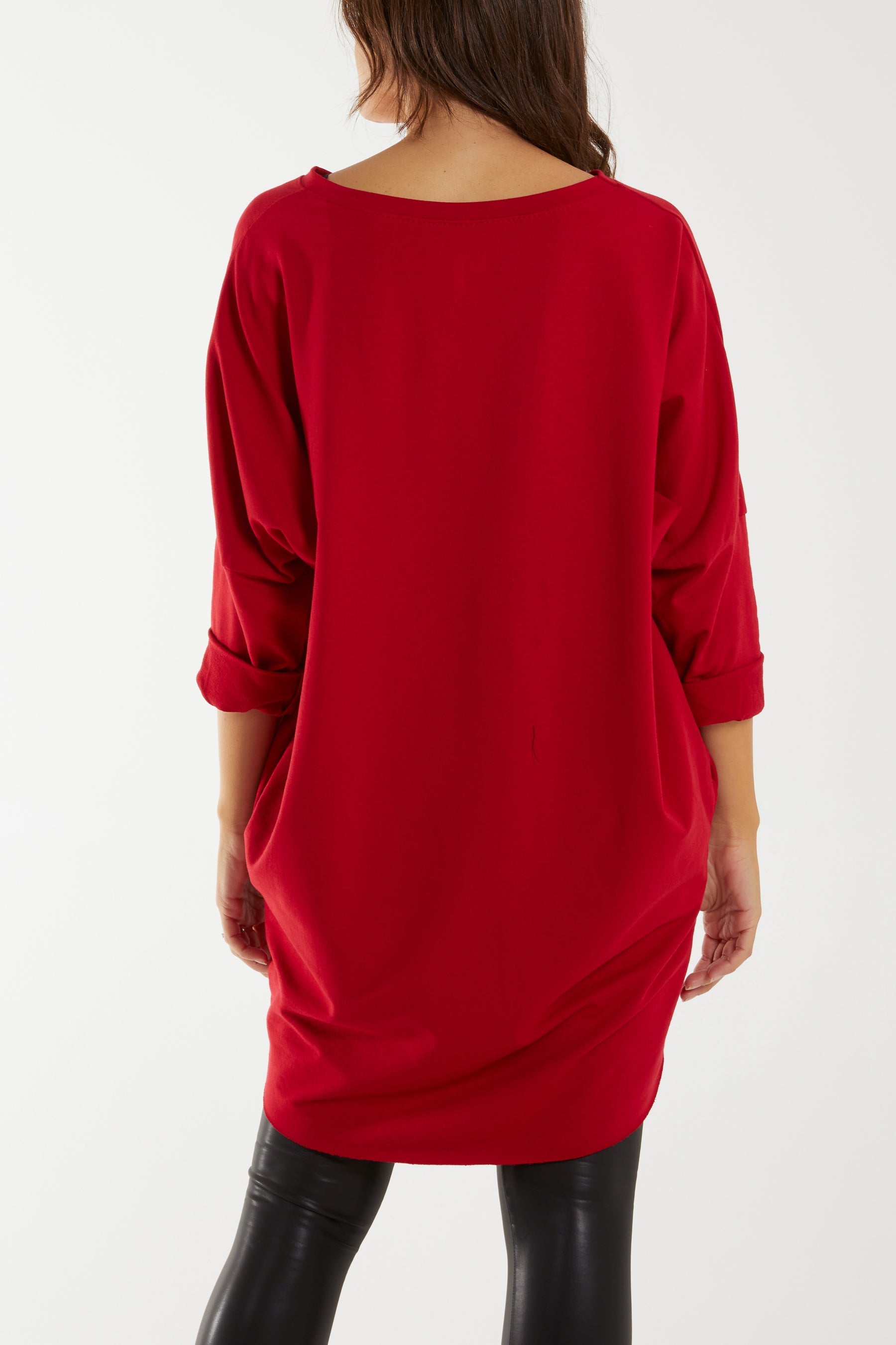 Sequin Glasses Pockets Sweatshirt Dress Dresses WearAll