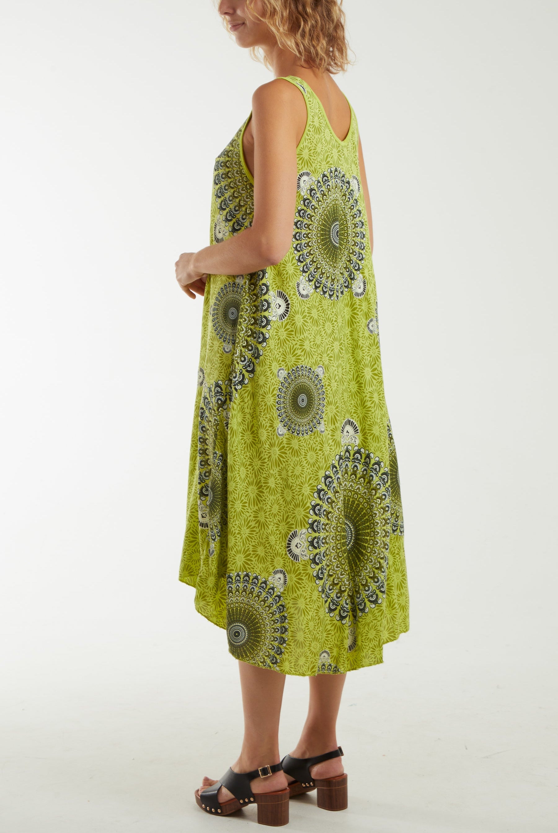 Mandala Relaxed Fit Sleeveless Midi Dress Dresses WearAll