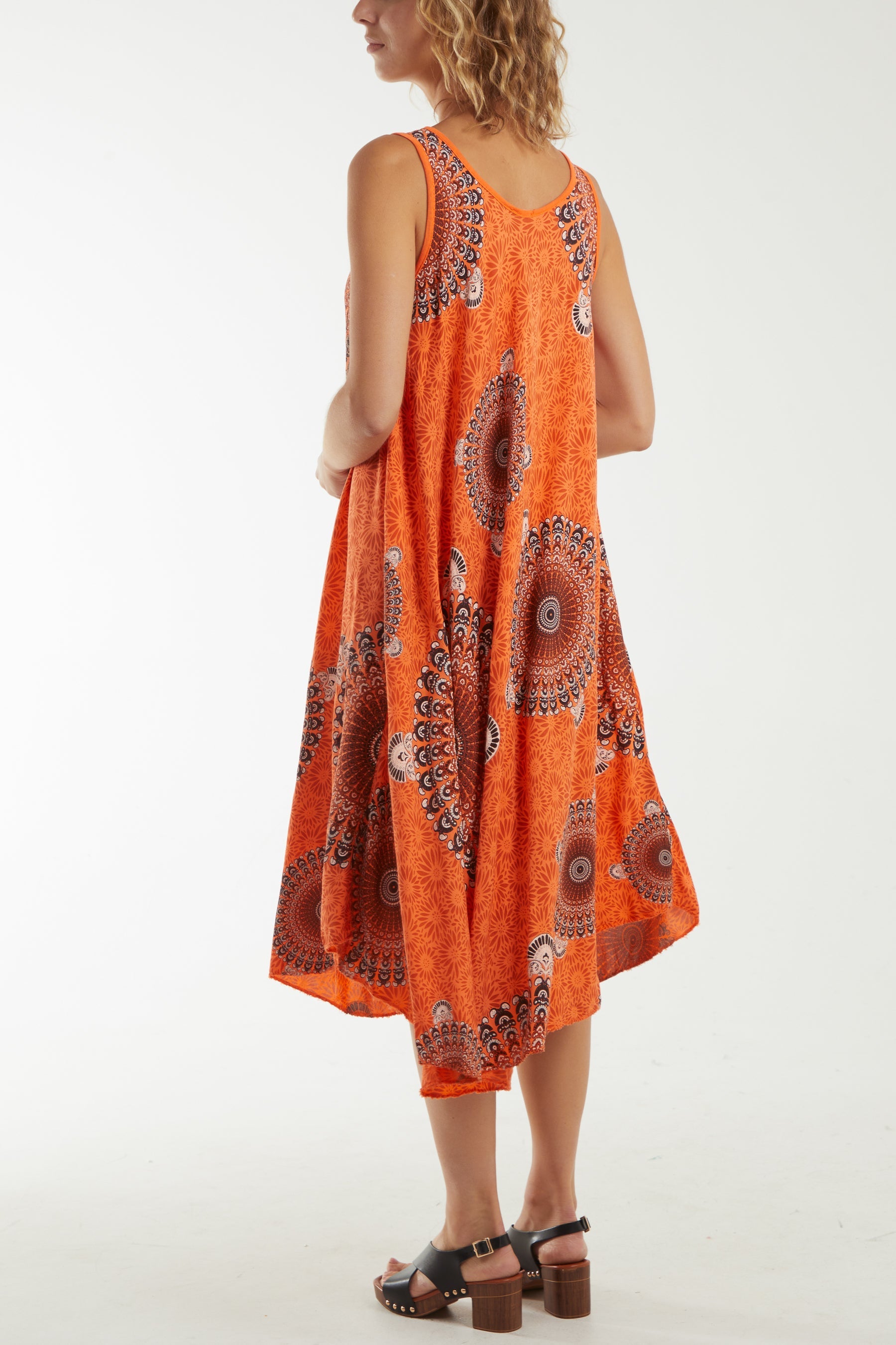 Mandala Relaxed Fit Sleeveless Midi Dress Dresses WearAll