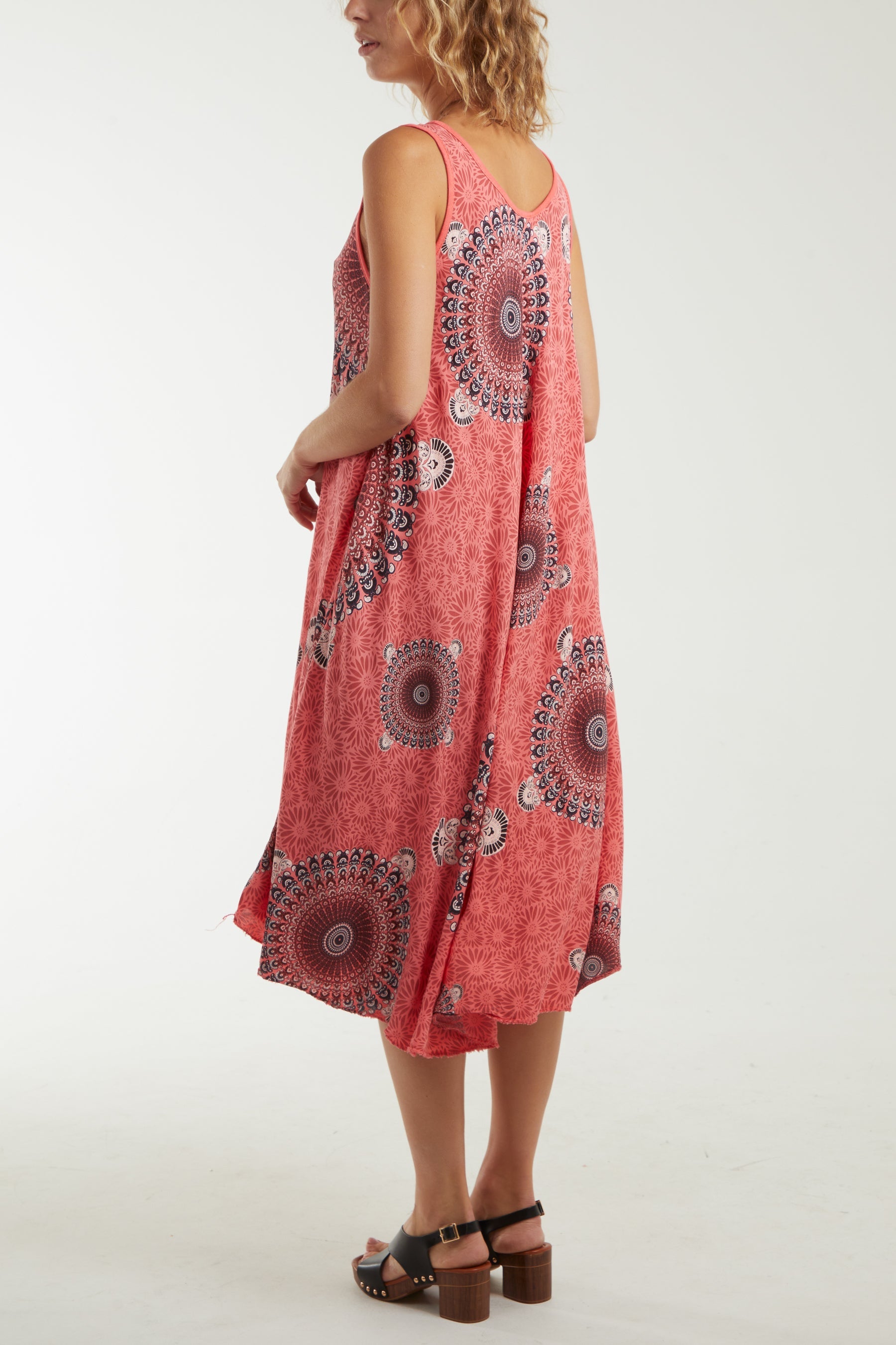 Mandala Relaxed Fit Sleeveless Midi Dress Dresses WearAll