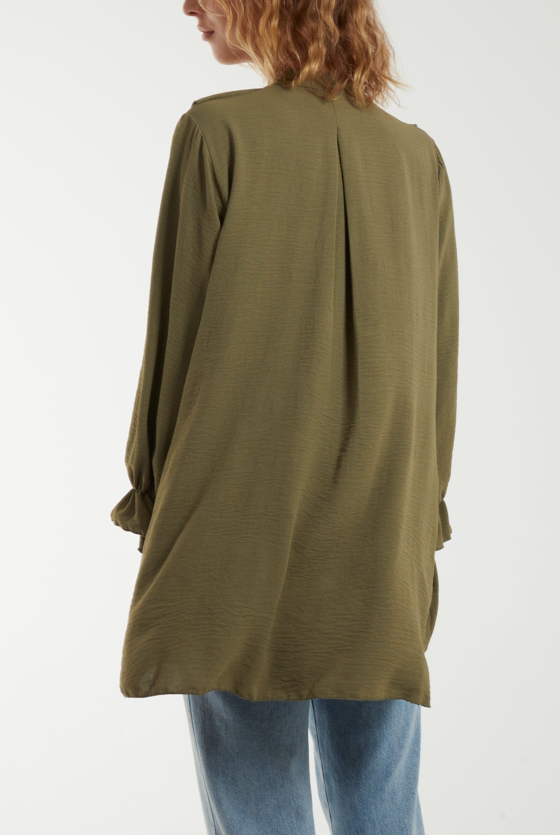 Flounce Poly Crepe Oversized Shirt TOPMF2 WearAll