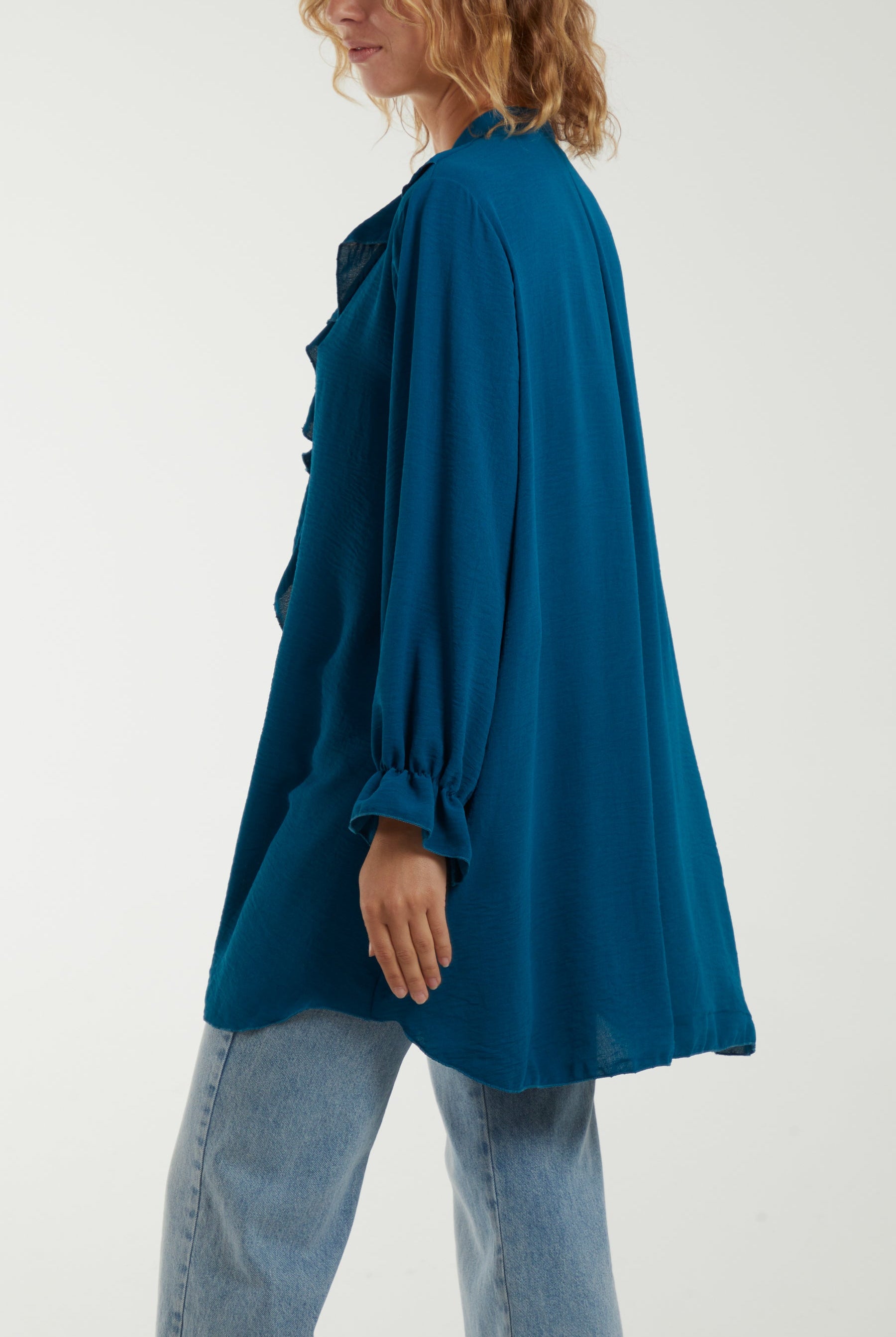 Flounce Poly Crepe Oversized Shirt TOPMF2 WearAll