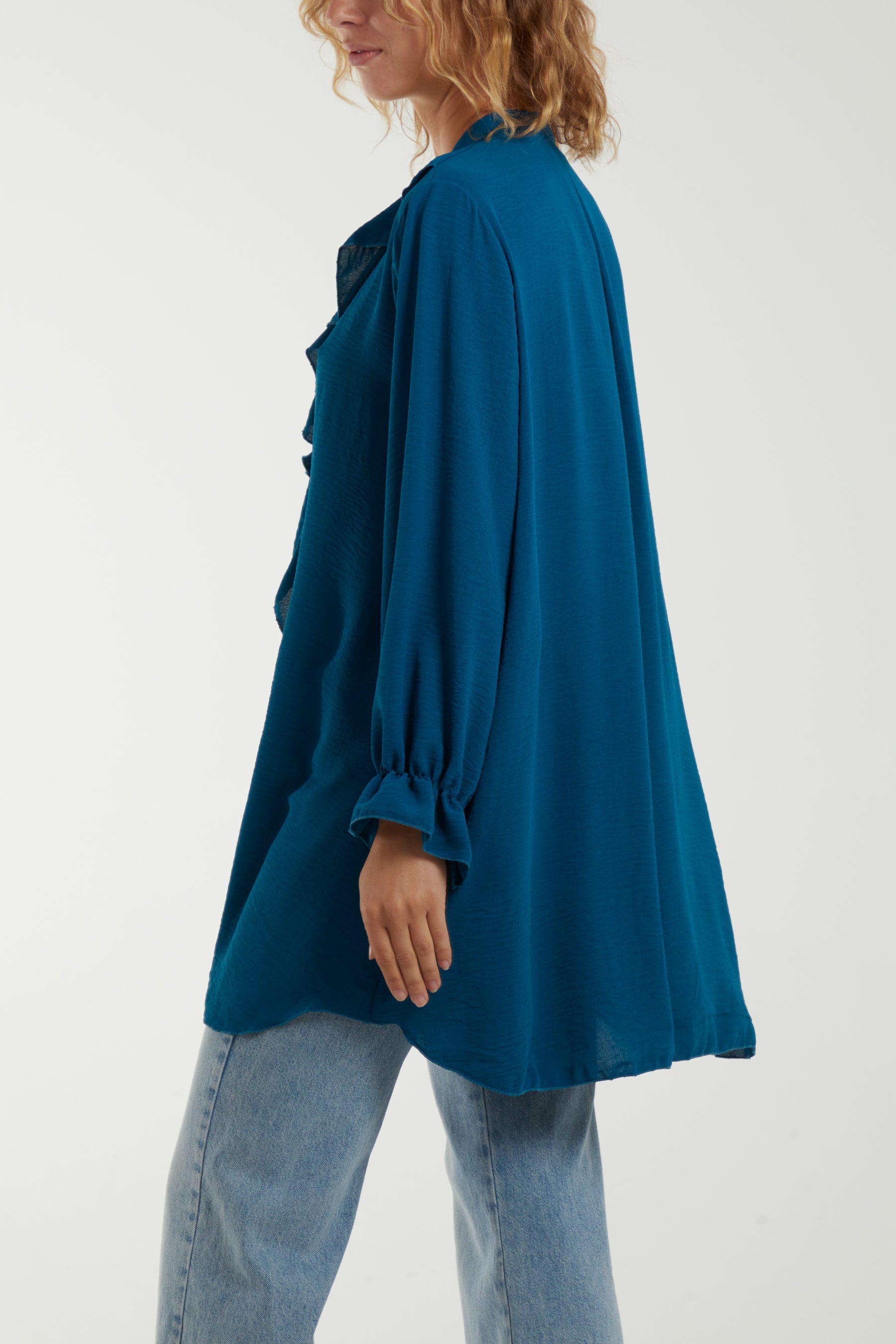 Flounce Poly Crepe Oversized Shirt TOPMF2 WearAll