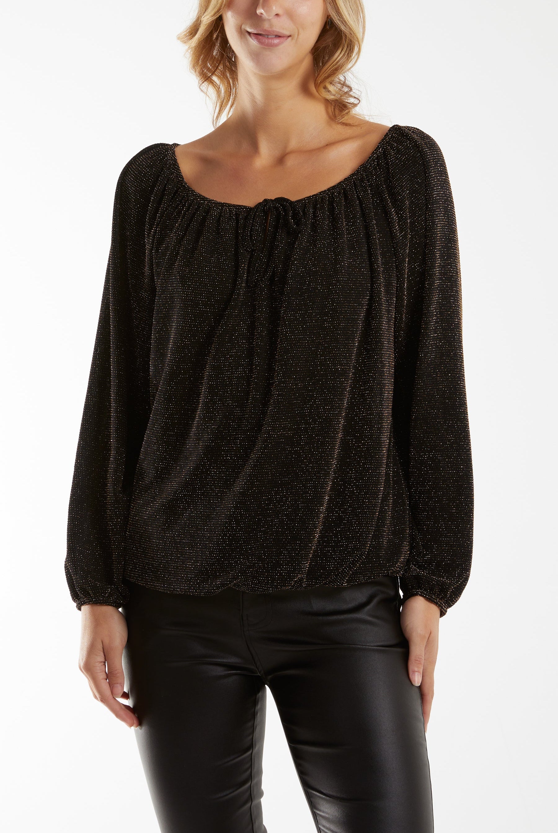 Glitter Bow Blouse Blouses WearAll