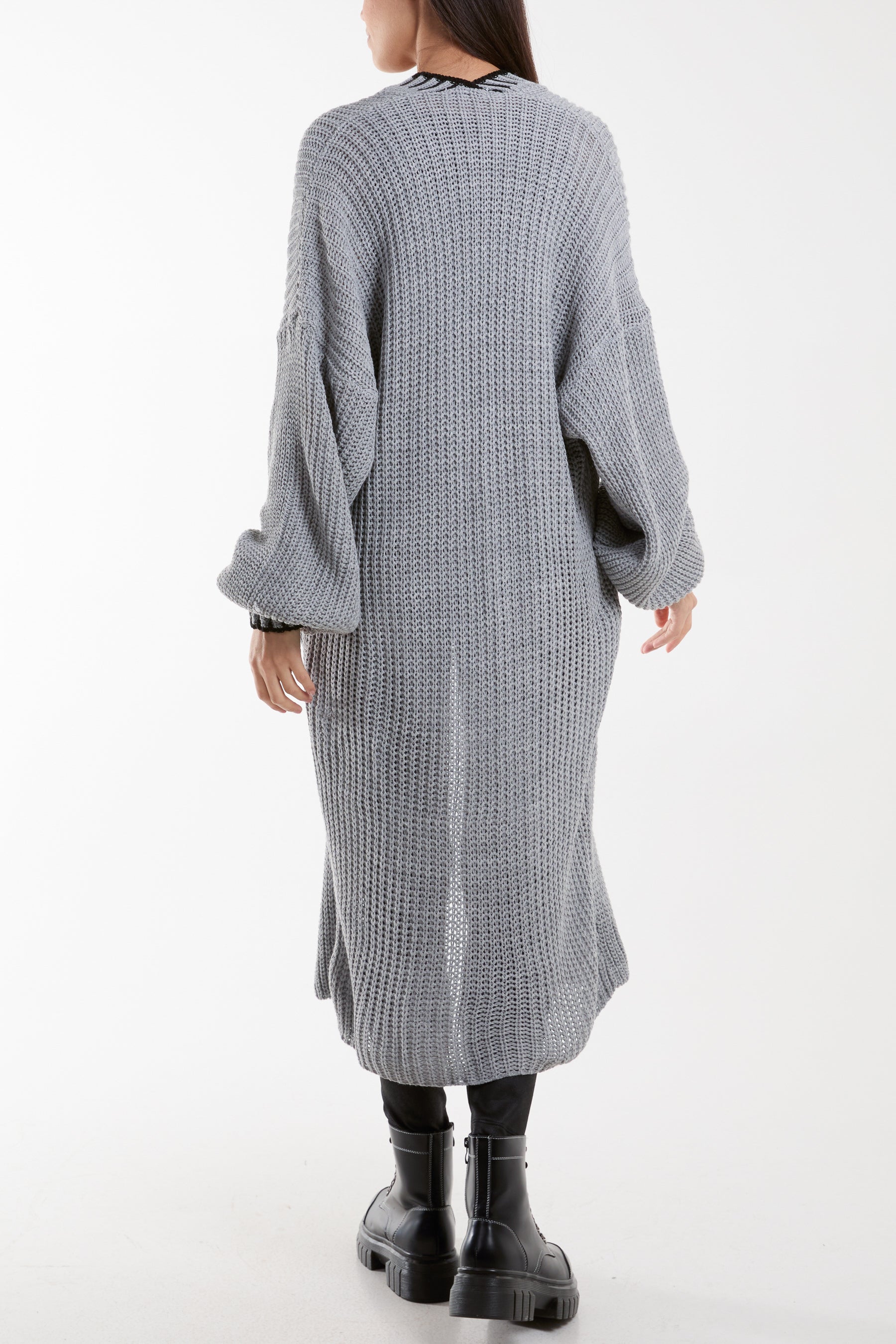 Blanket Stitch Hem Longline Cardigan Cardigans WearAll