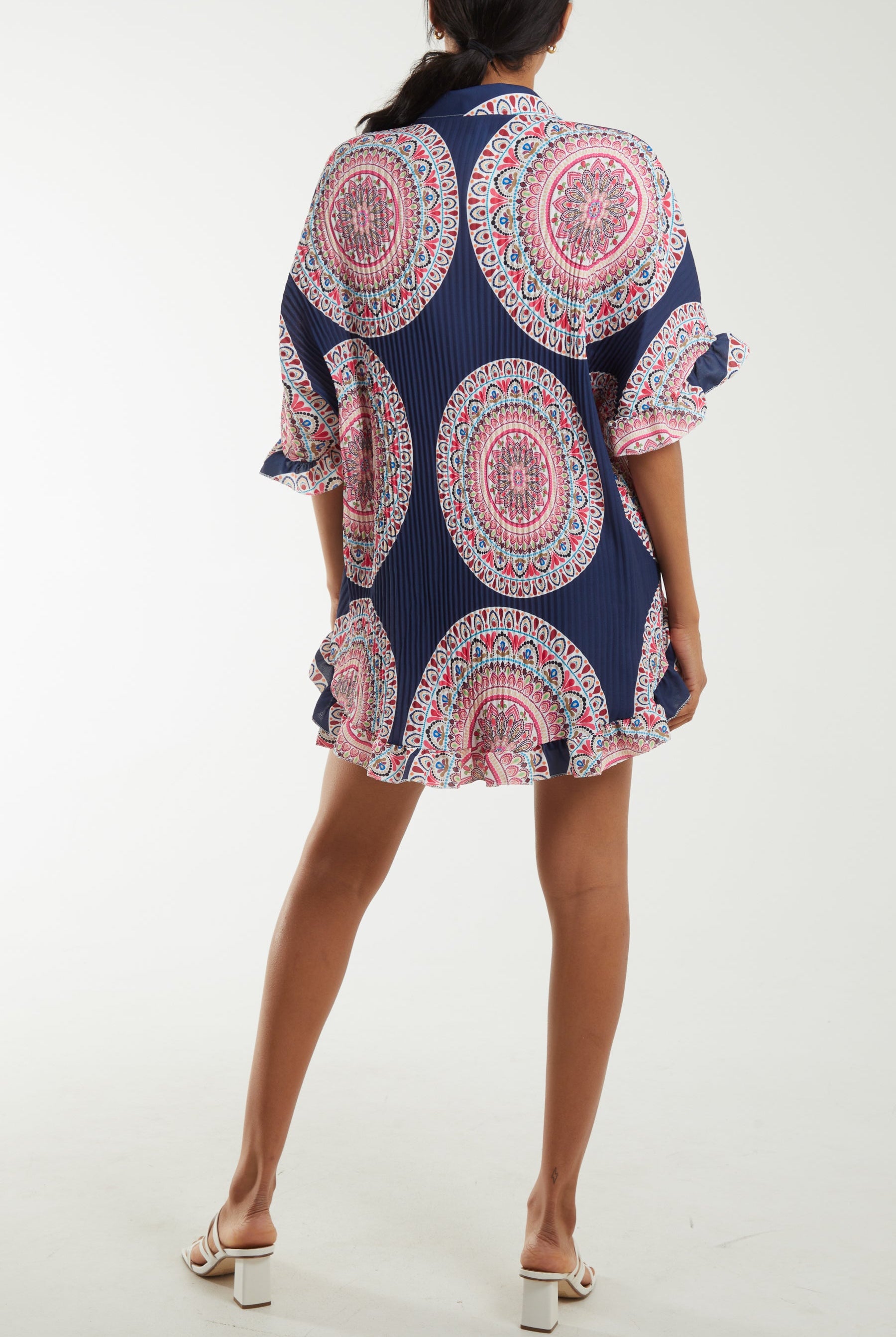 Mandala Plisse Frill Hem Co-Ord Set Co-Ords WearAll