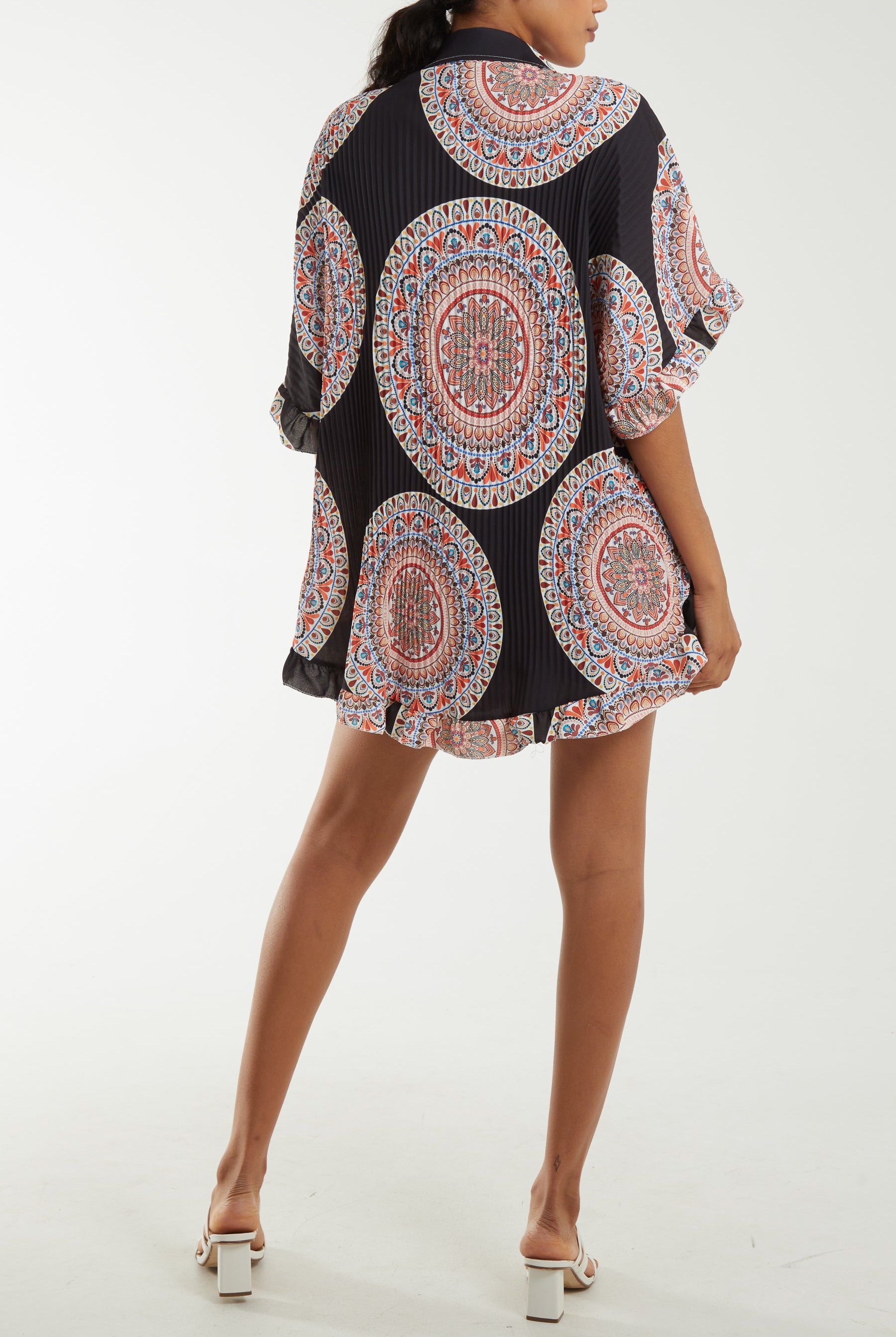 Mandala Plisse Frill Hem Co-Ord Set Co-Ords WearAll