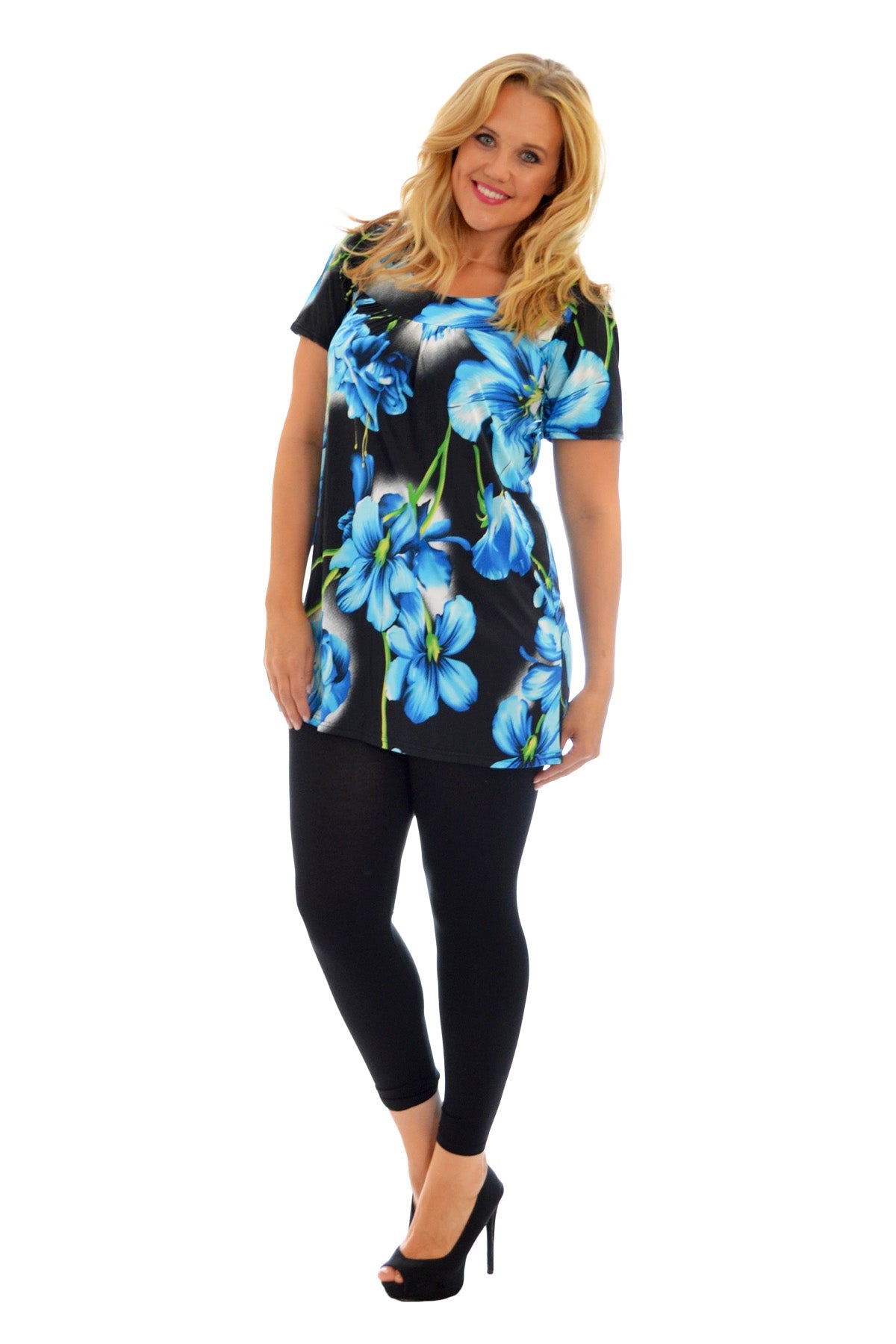 Floral Print Smock Tunic T-Shirt Top Tops WearAll