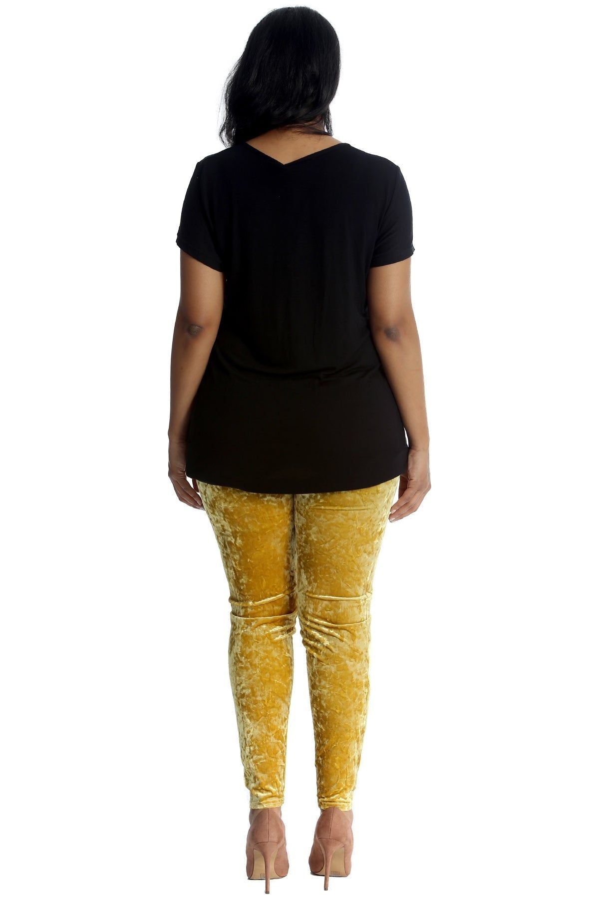 Plus Size Full Length Velvet Leggings Leggings WearAll