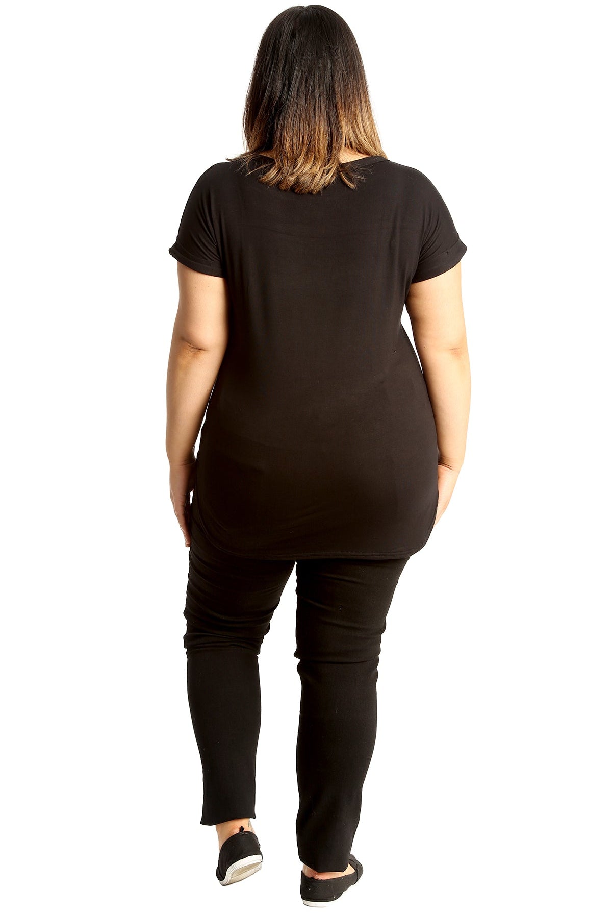 Glitter Skull Print Top Tops WearAll