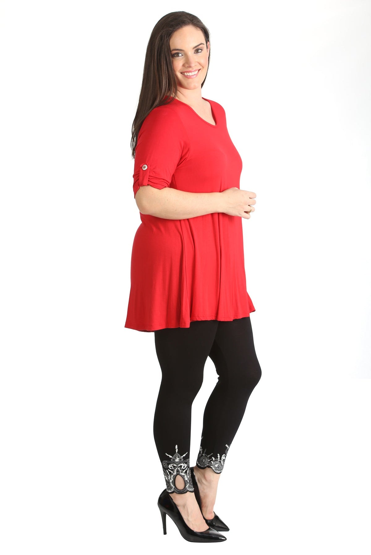 Womens Scoop Neck Flared Ladies Plain Tops Tops WearAll