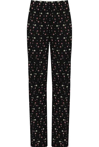 Yellow Floral Print Full Length Trouser Trousers WearAll Yellow 14