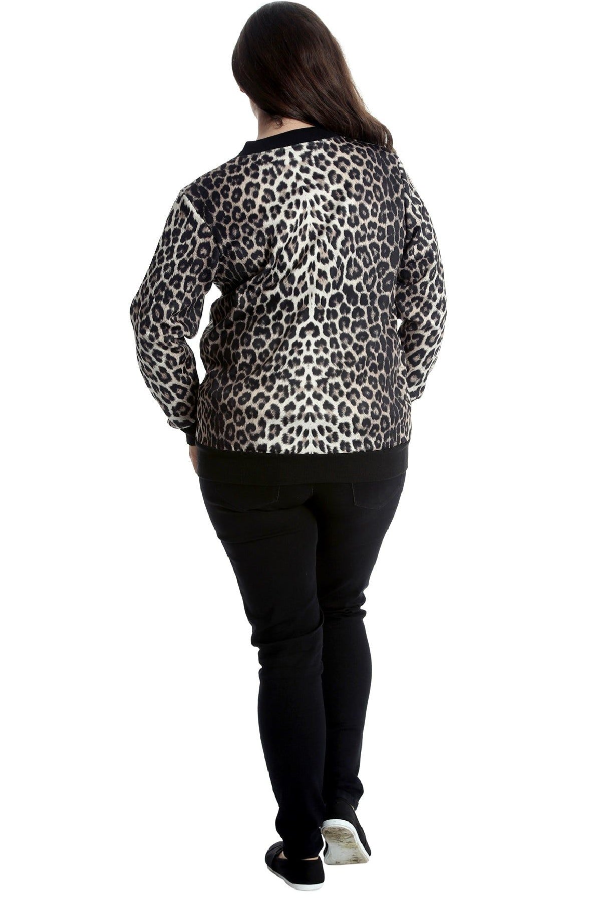 Plus Leopard Print Bomber Jacket Jacket WearAll