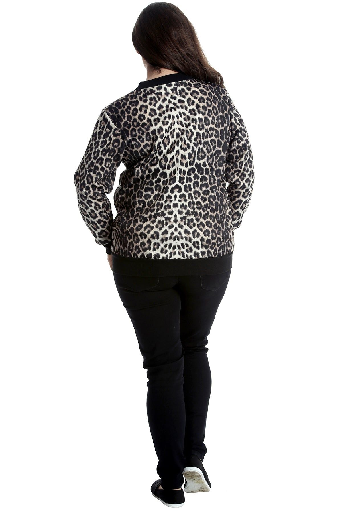 Plus Leopard Print Bomber Jacket Jacket WearAll