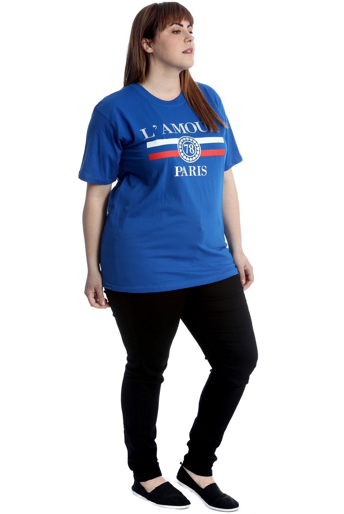 Amour Paris Print Baggy Short Sleeve T-Shirt Tops WearAll