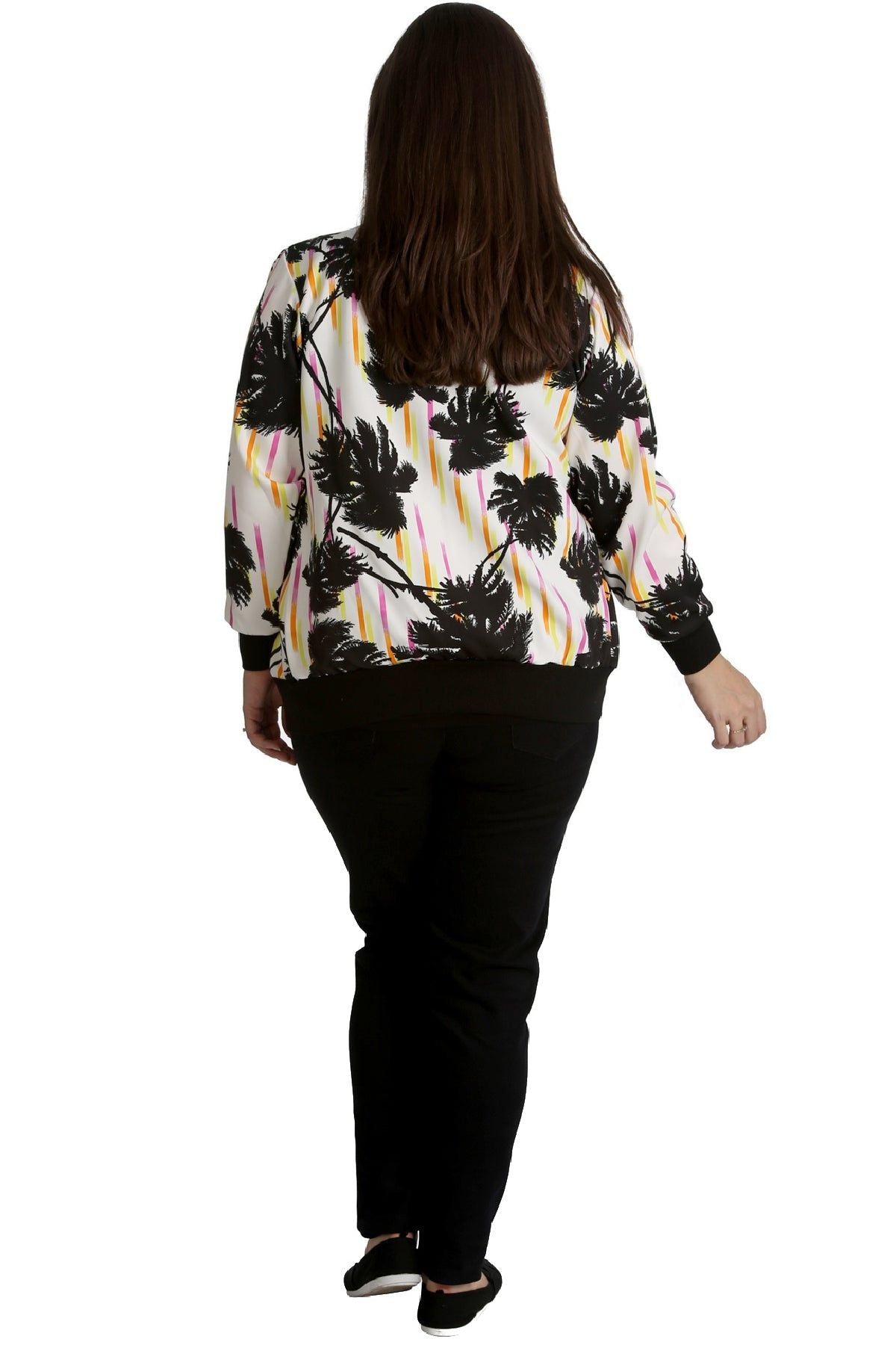 Bomber Jacket Ladies Floral Tropical Print Top Jacket WearAll