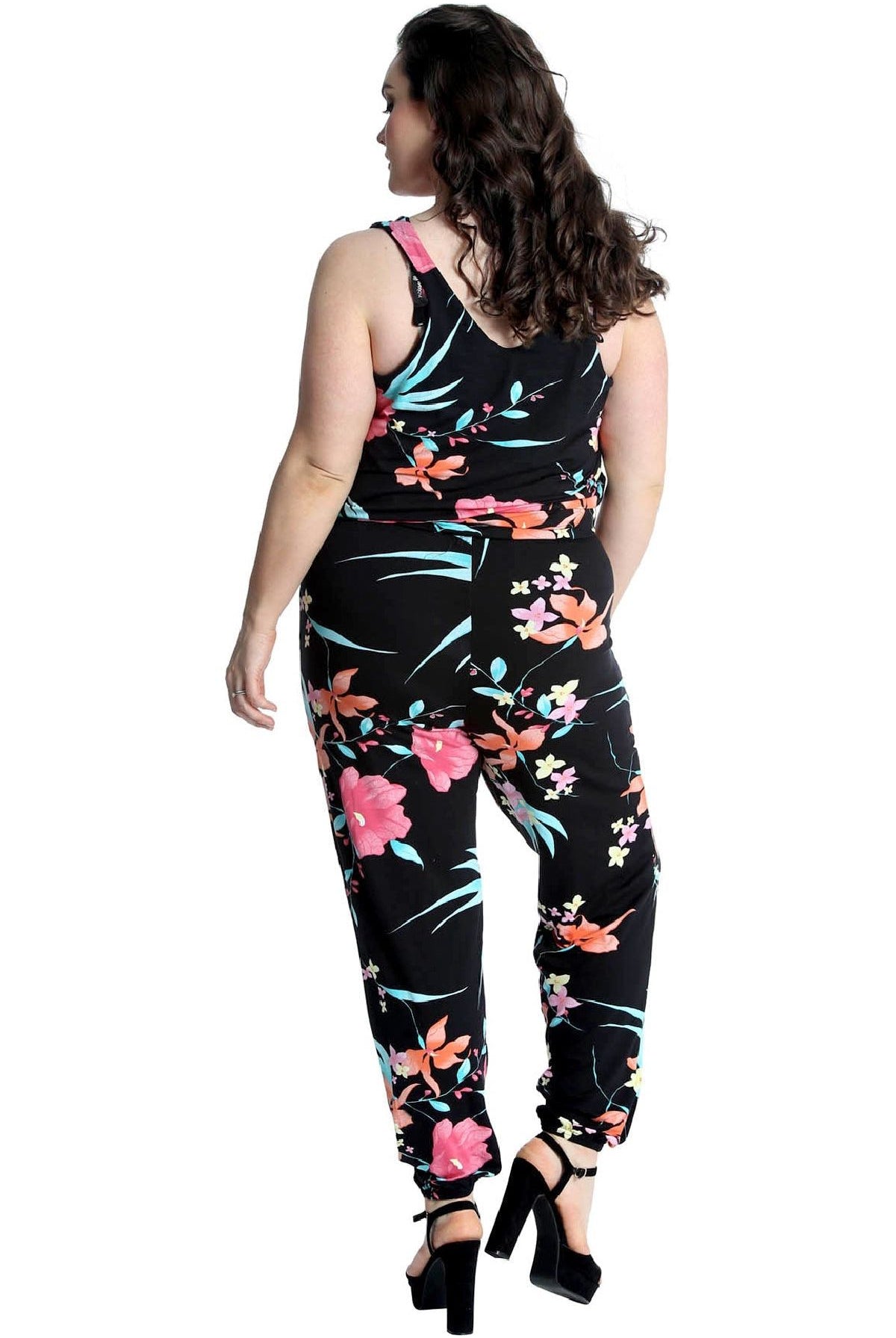 Plus Size Trouser Sleeveless Scoop Neck Floral Print Jumpsuit Jumpsuit WearAll