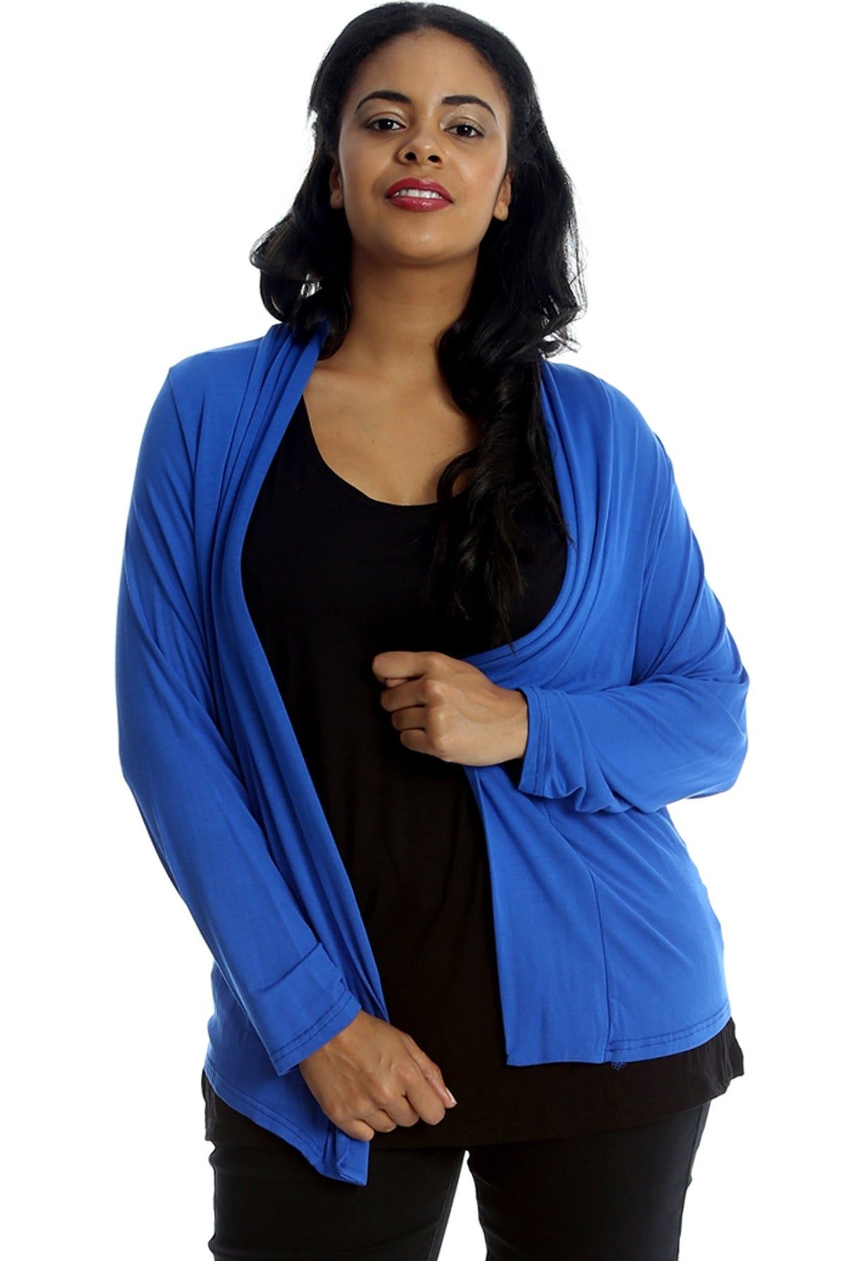 Floral Lace Back Cardigan Open Top cardigan WearAll Royal Blue 14