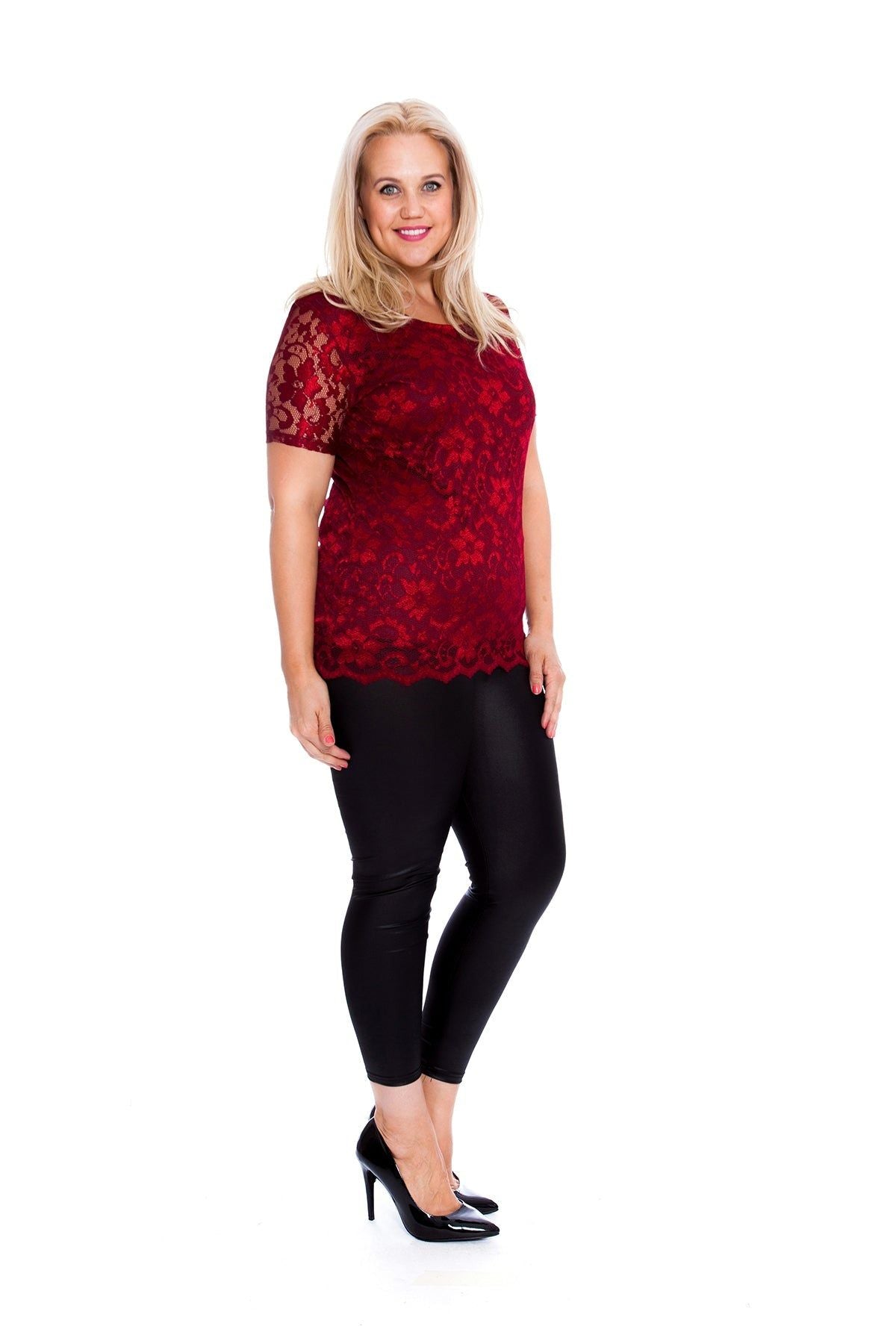 Lace Lined Scallop Edge T-Shirt Top Tops WearAll