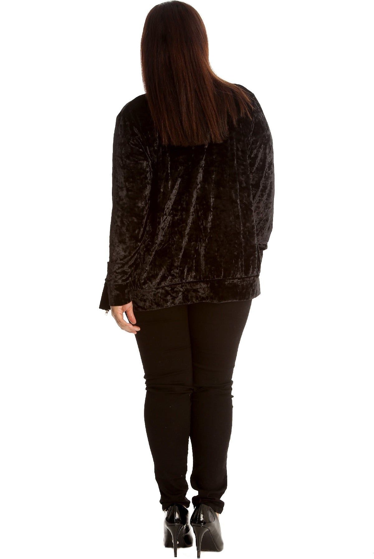 Long Sleeve Velour Velvet Bomber Jacket Jacket WearAll