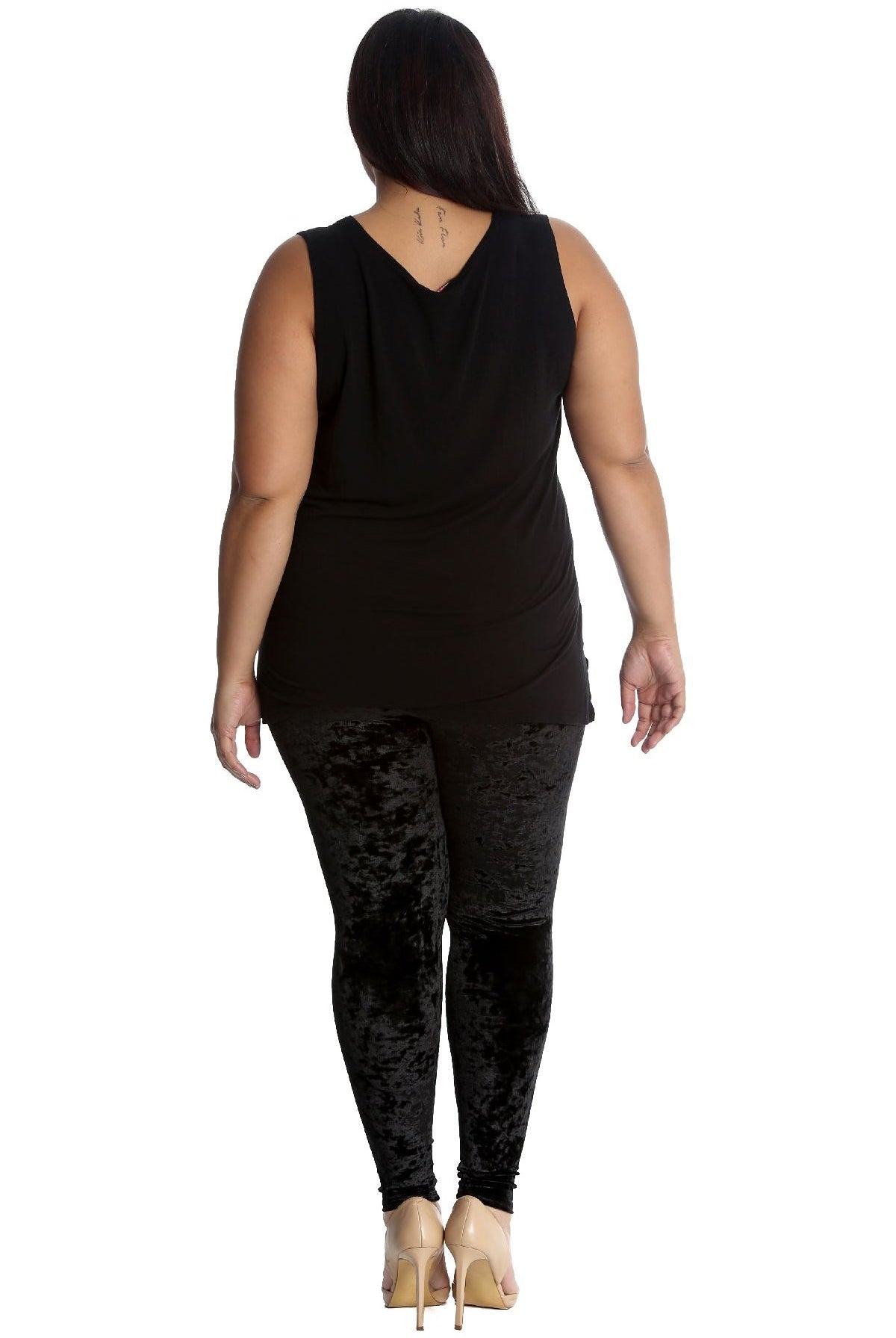 Full Length Crushed Velour Velvet Leggings Leggings WearAll