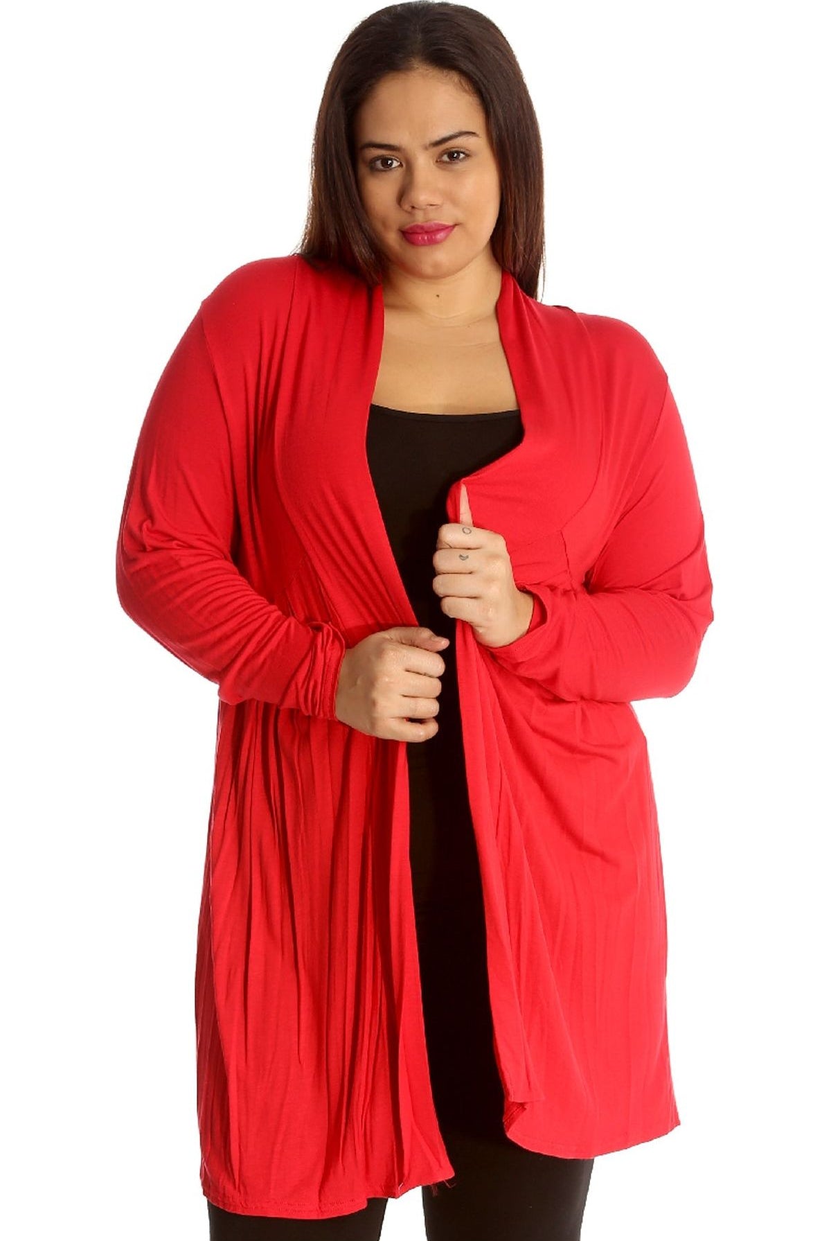 Lace Back Open Pleated Cardigan Maxi Cardigan WearAll