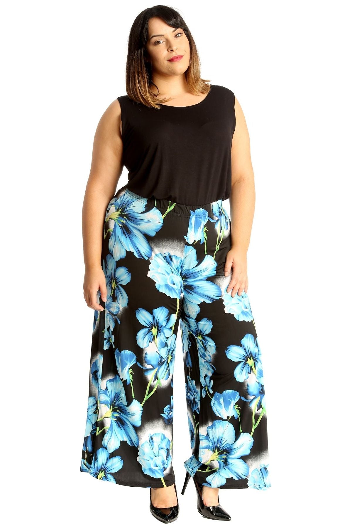 Plus Size Floral Print Palazzo Trouser Palazzo WearAll