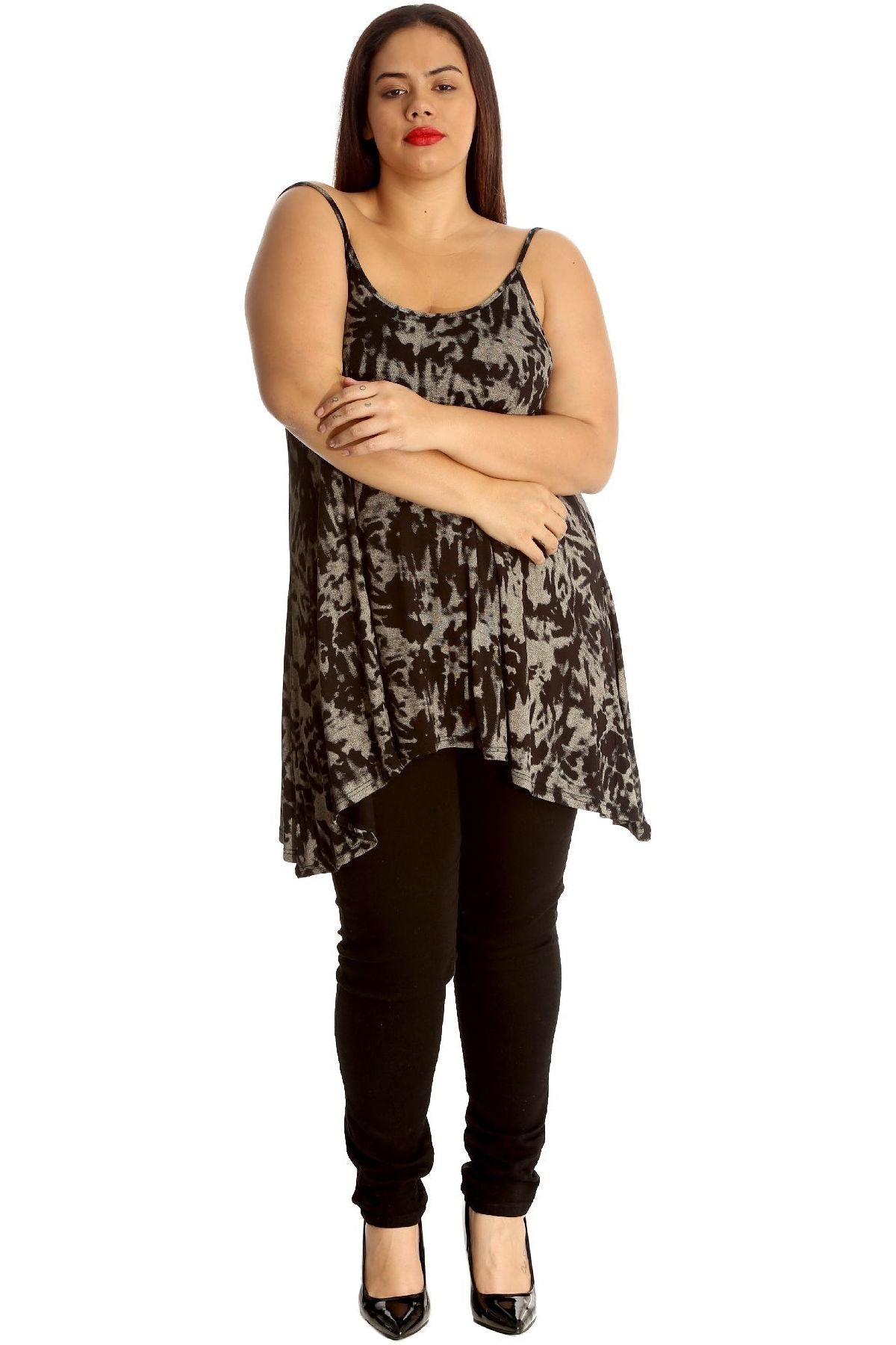 Plus Size Tie Dye Print Strappy Dress Vest Top Dress WearAll