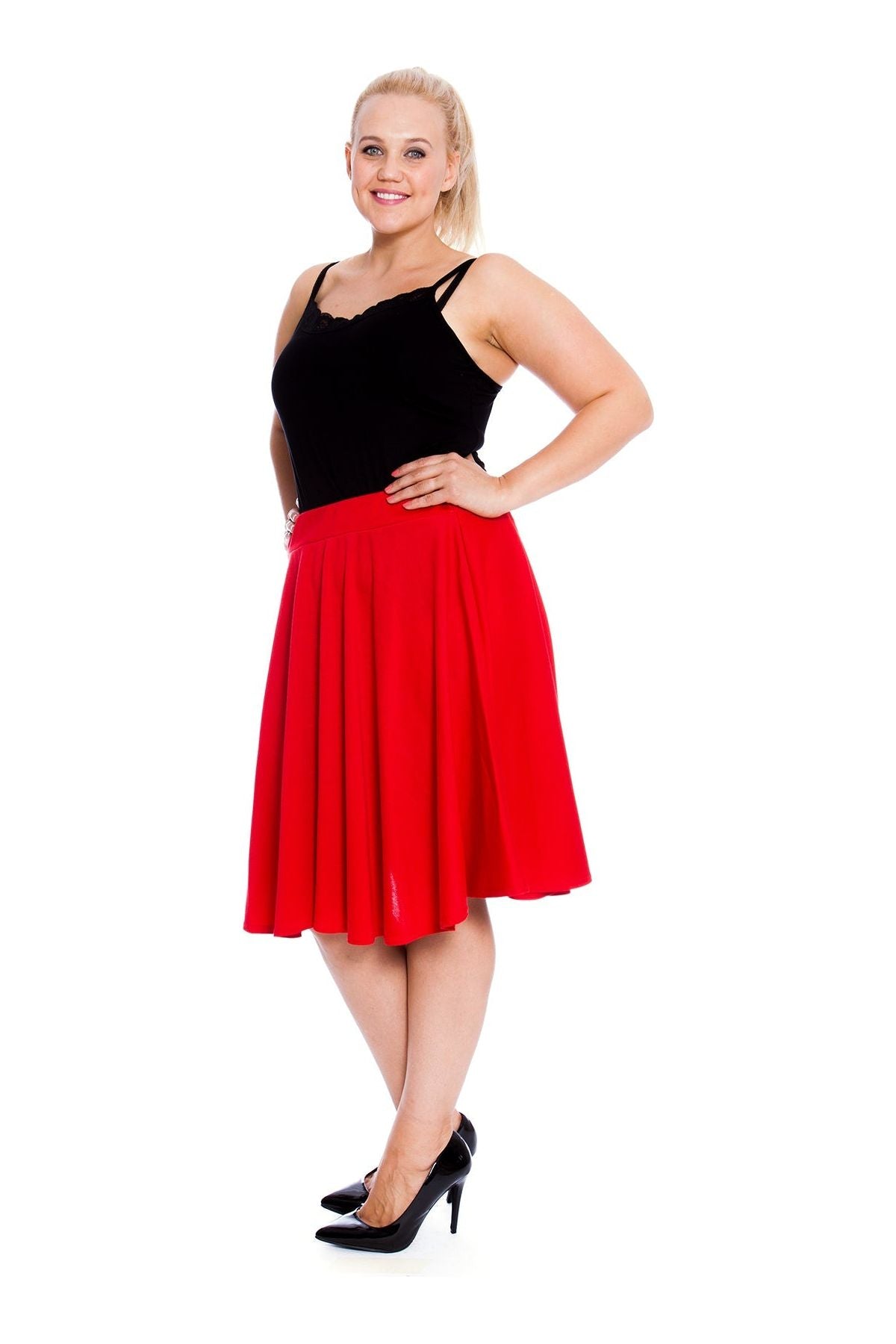 Flared Elastic Waist Skirt – Skater Style Skirt WearAll