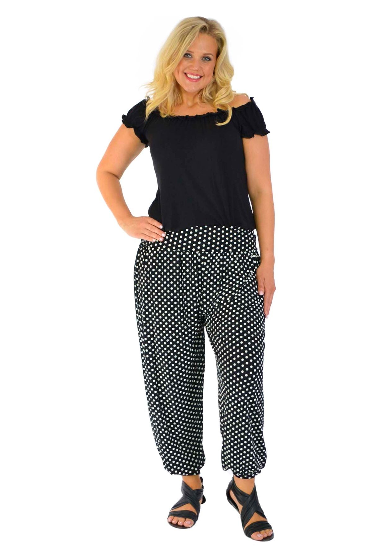 Polka Dot Print Harem Trouser Trousers WearAll