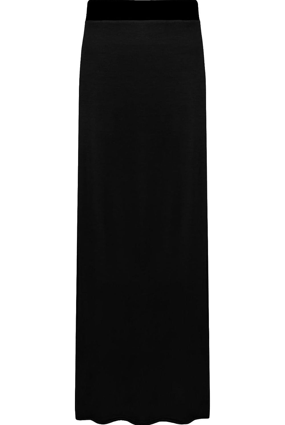 Elasticated Waist Long Maxi Skirt – Plus Size Pencil Style Skirt WearAll Black 16-18