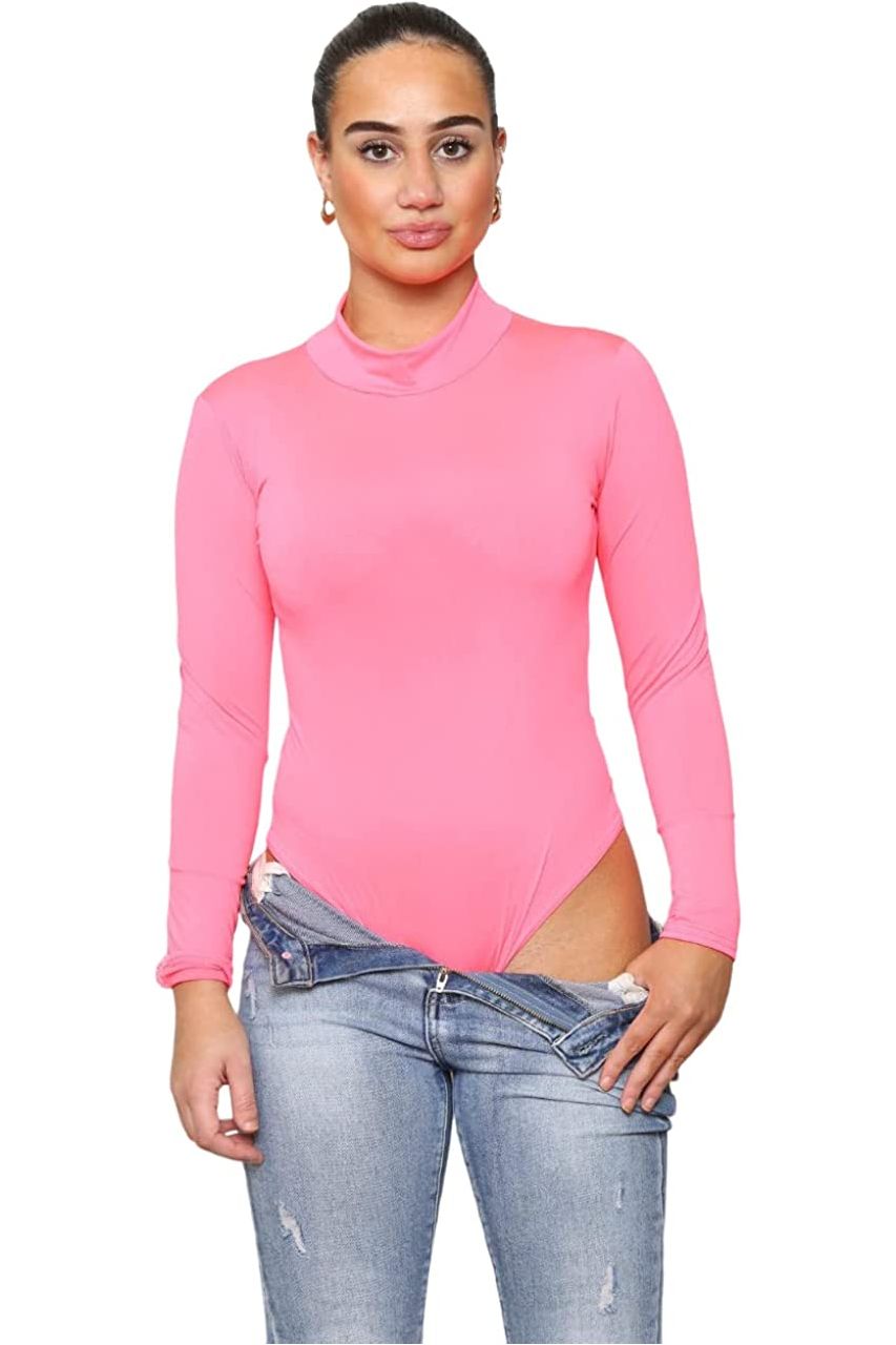Plain Neon Long sleeve Turtleneck Bodysuit Bodysuit WearAll