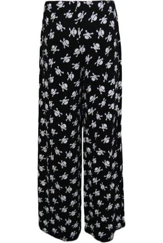Skull Bones Print Palazzo Trouser Palazzo WearAll
