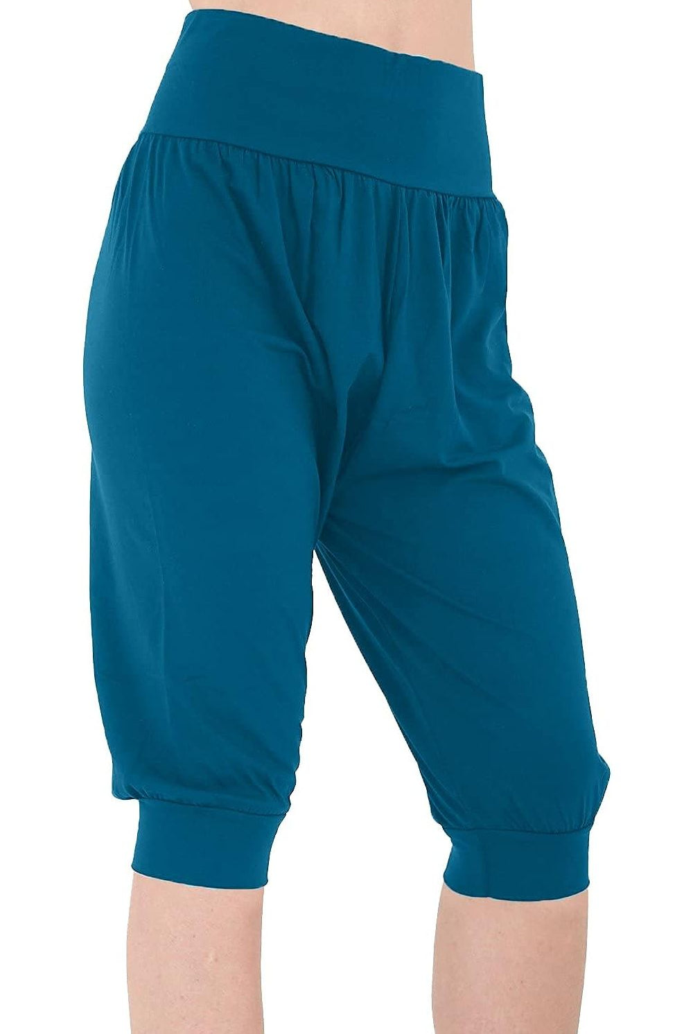Plus Size Cropped Harem Trousers Trousers WearAll Teal 16-18