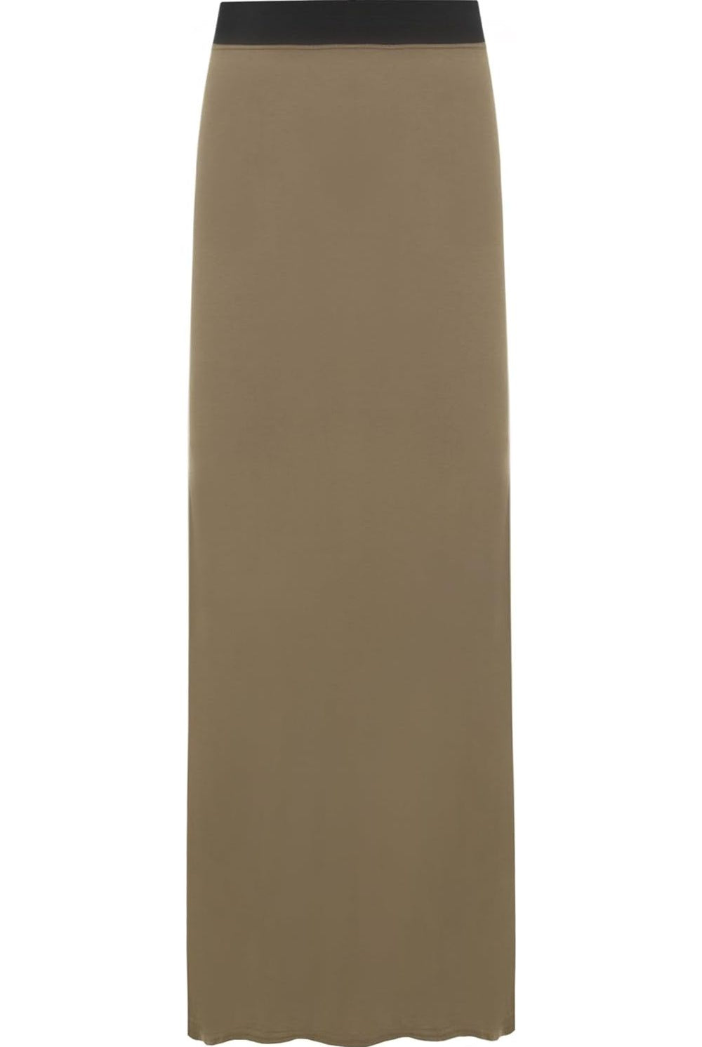 Elasticated Waist Long Maxi Skirt – Plus Size Pencil Style Skirt WearAll Brown 16-18