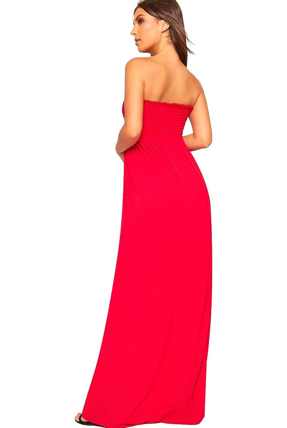 Plus Size Strapless Sheering Maxi Dress Maxi Cardigan WearAll