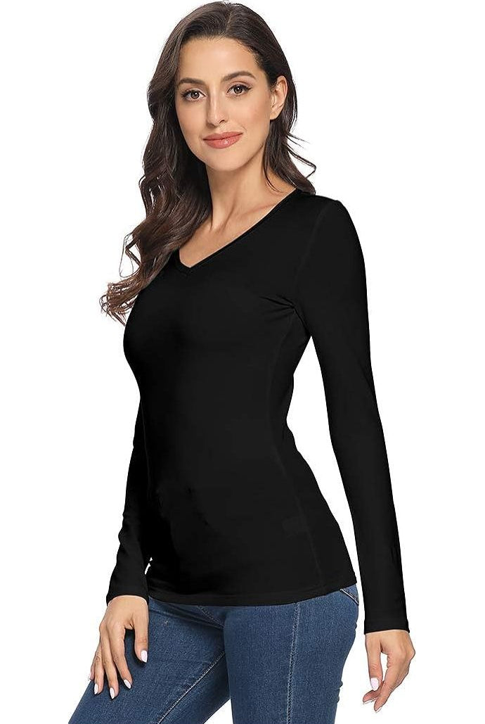 Plus Size Long Sleeve V Neck Top Tops WearAll