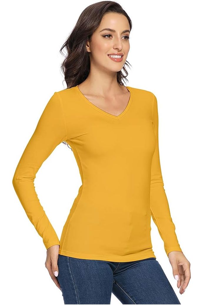 Long Sleeve V Neck Top Tops WearAll