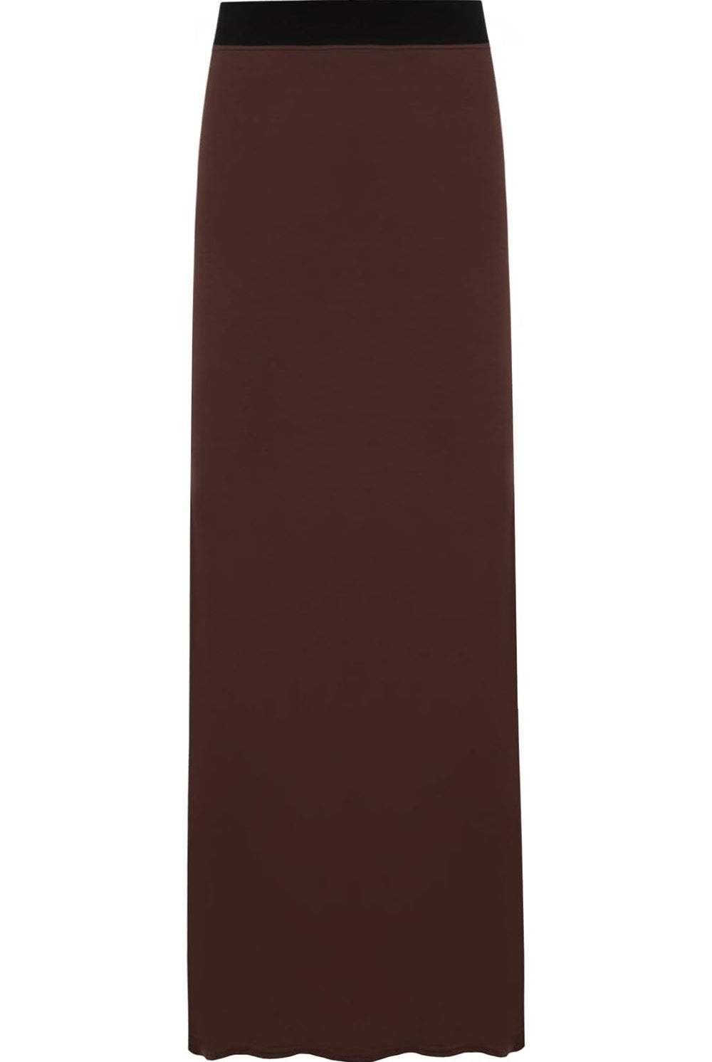 Elasticated Waist Long Maxi Skirt – Plus Size Pencil Style Skirt WearAll Dark Brown 16-18