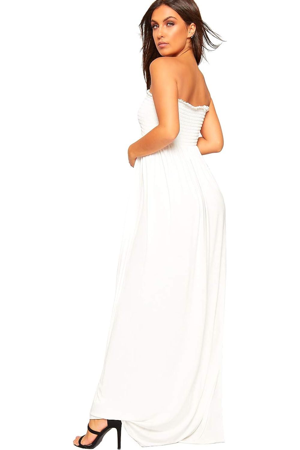 Plus Size Strapless Sheering Maxi Dress Maxi Cardigan WearAll