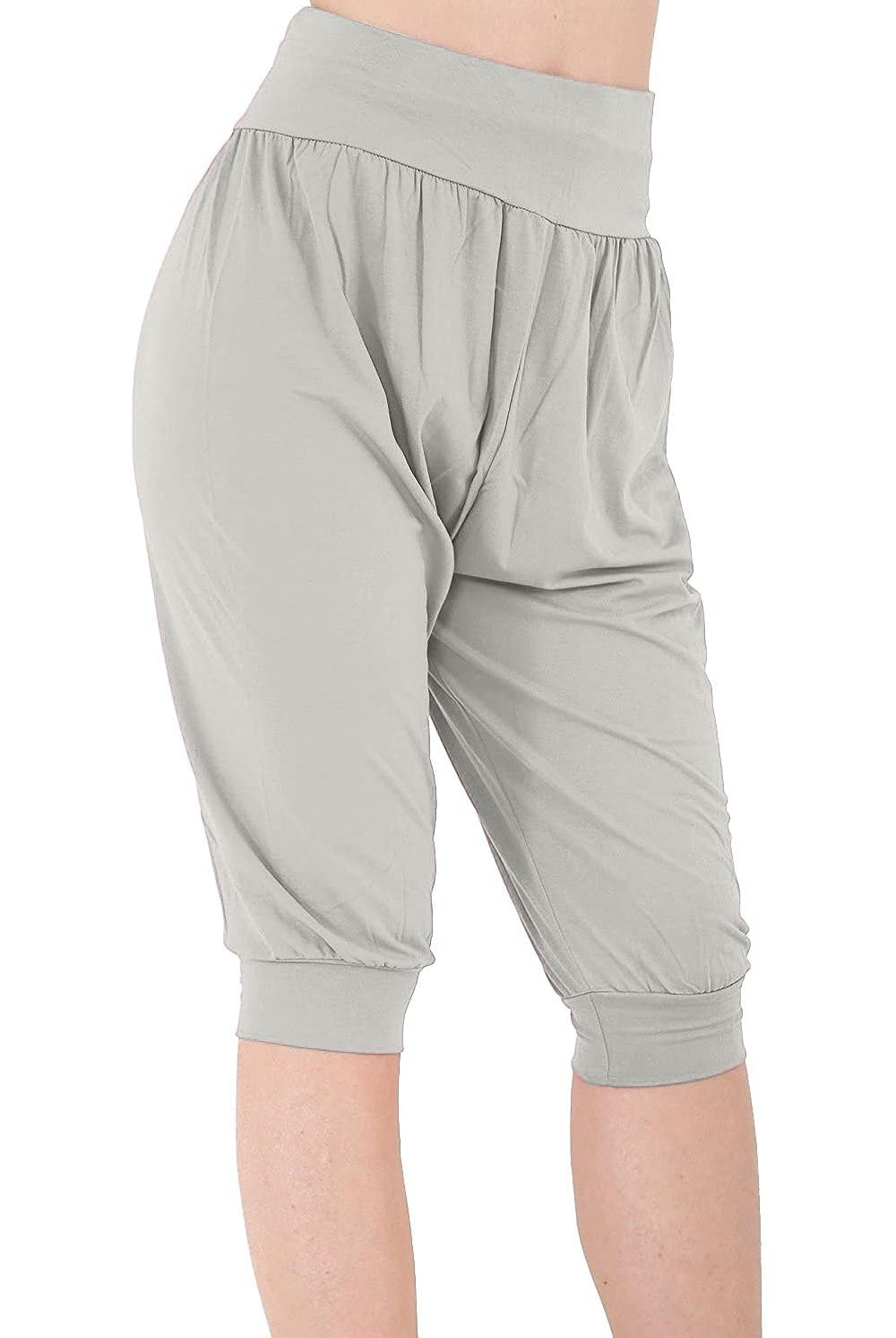 Plus Size Cropped Harem Trousers Trousers WearAll Silver Grey 16-18