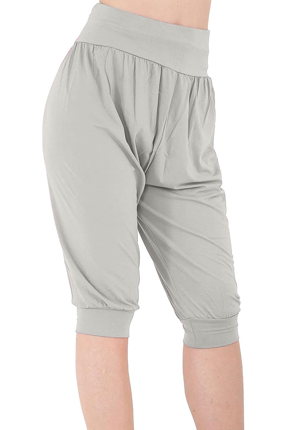 Plus Size Cropped Harem Trousers Trousers WearAll Silver Grey 16-18