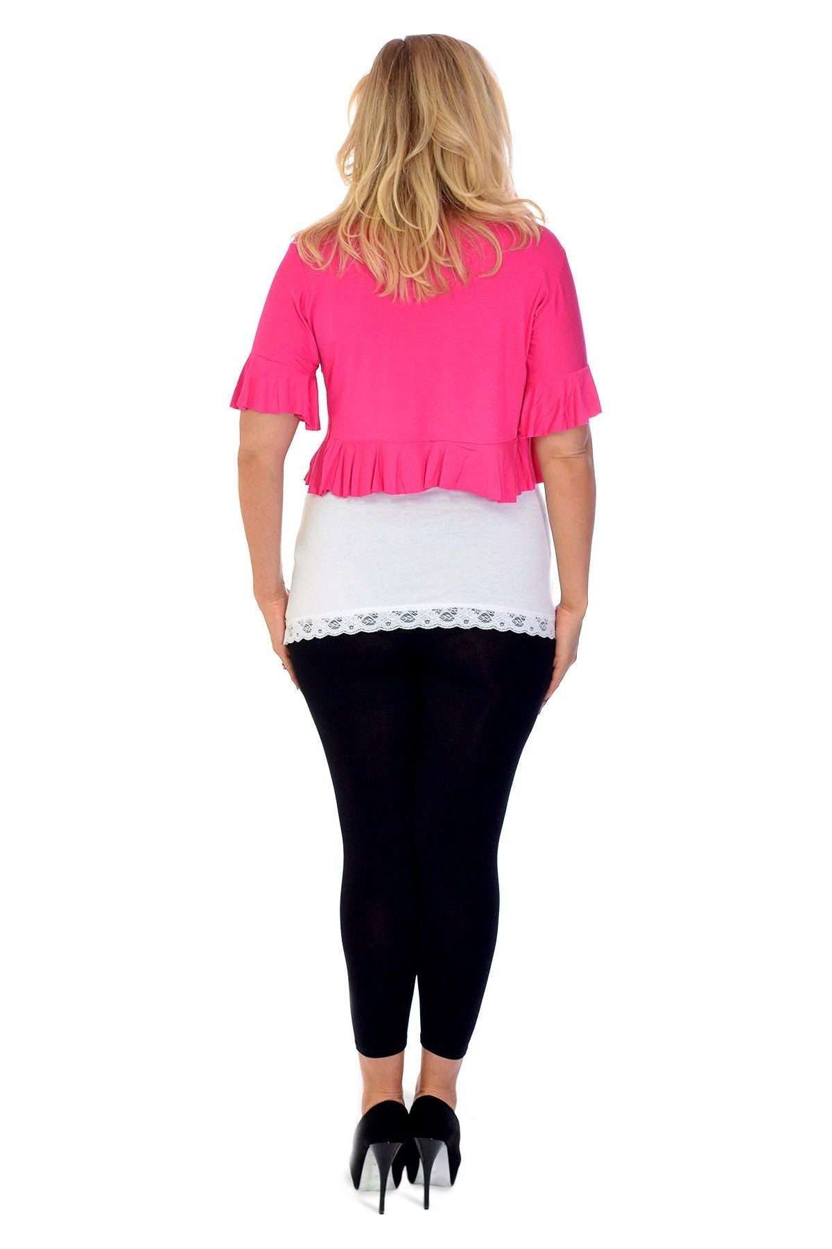 Plus Size Frill Tie Shrug Tops WearAll