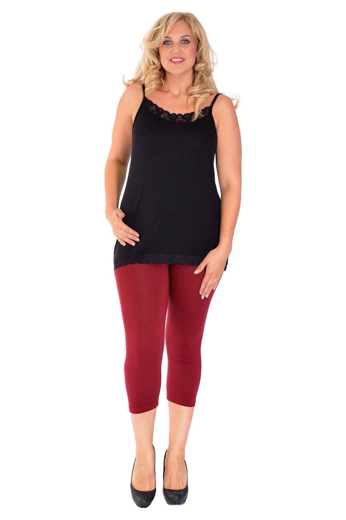 3/4 Length Cropped Leggings Leggings WearAll