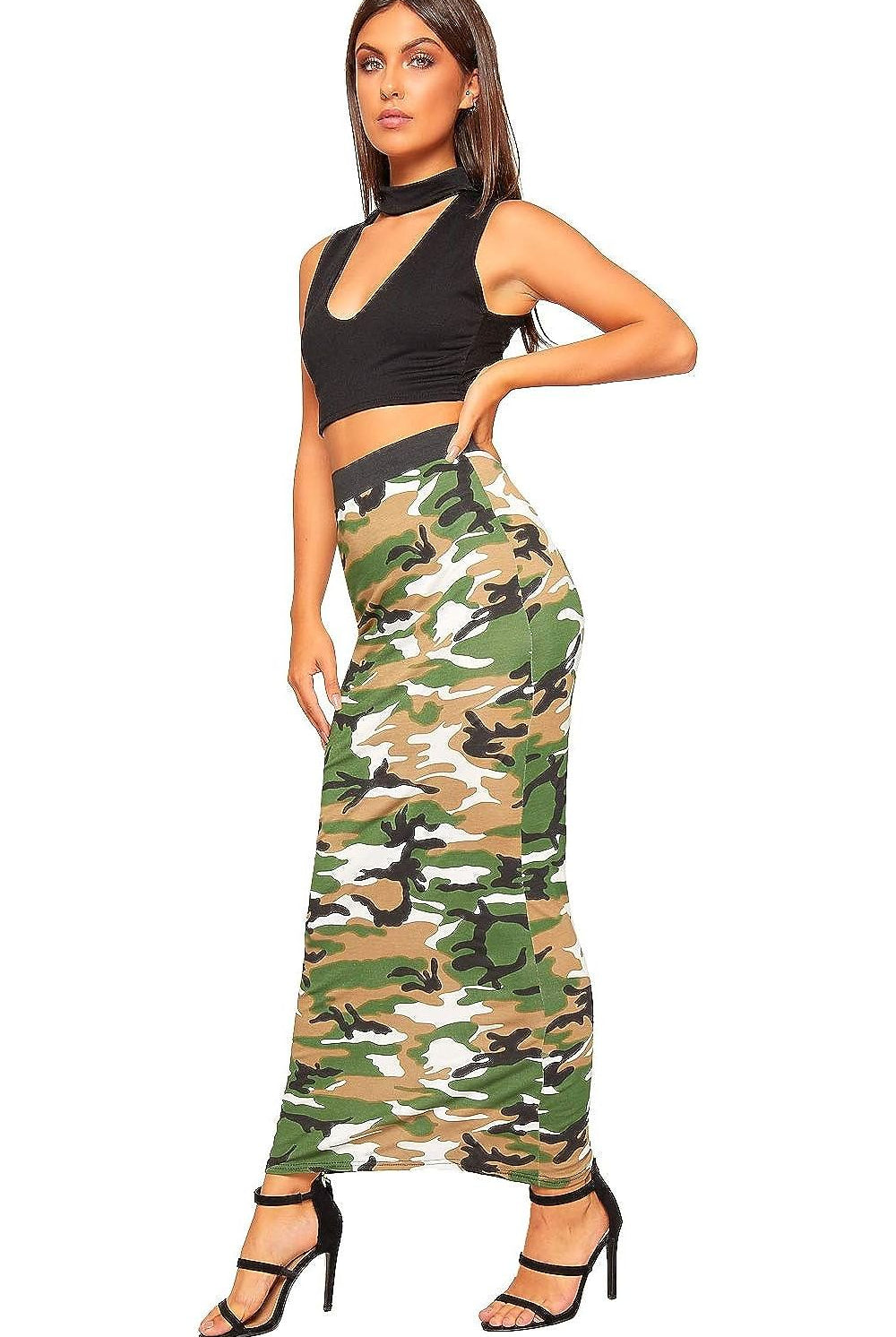 High Waist Stretch Long Maxi Skirt Skirt WearAll