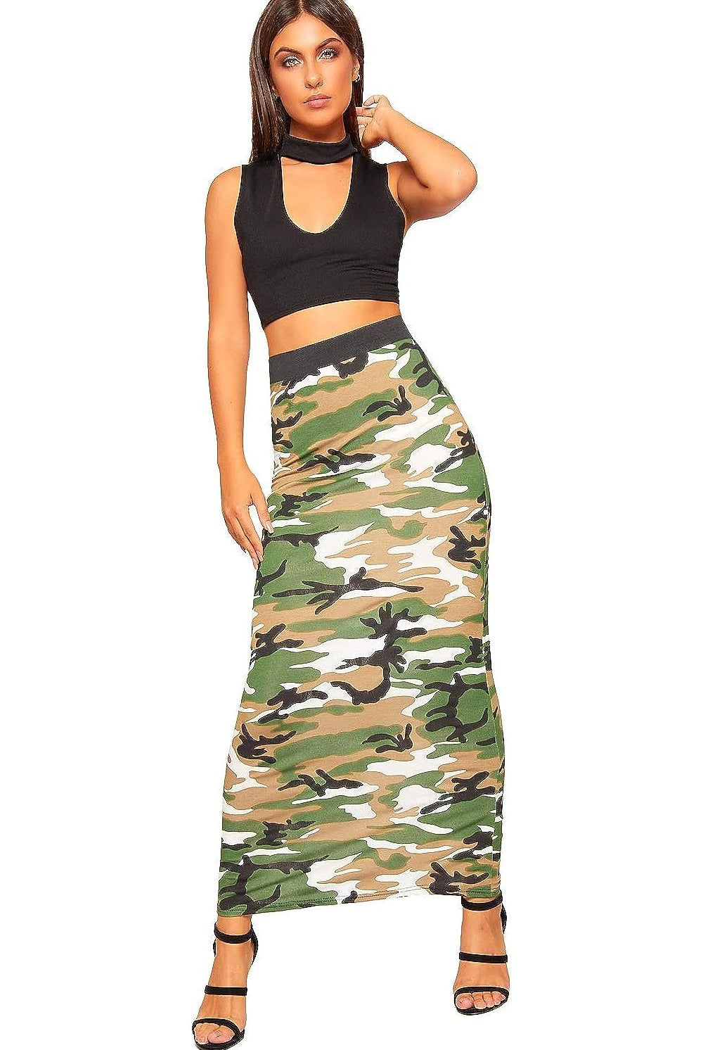 Plus Size High Waist Stretch Long Maxi Skirt Skirt WearAll