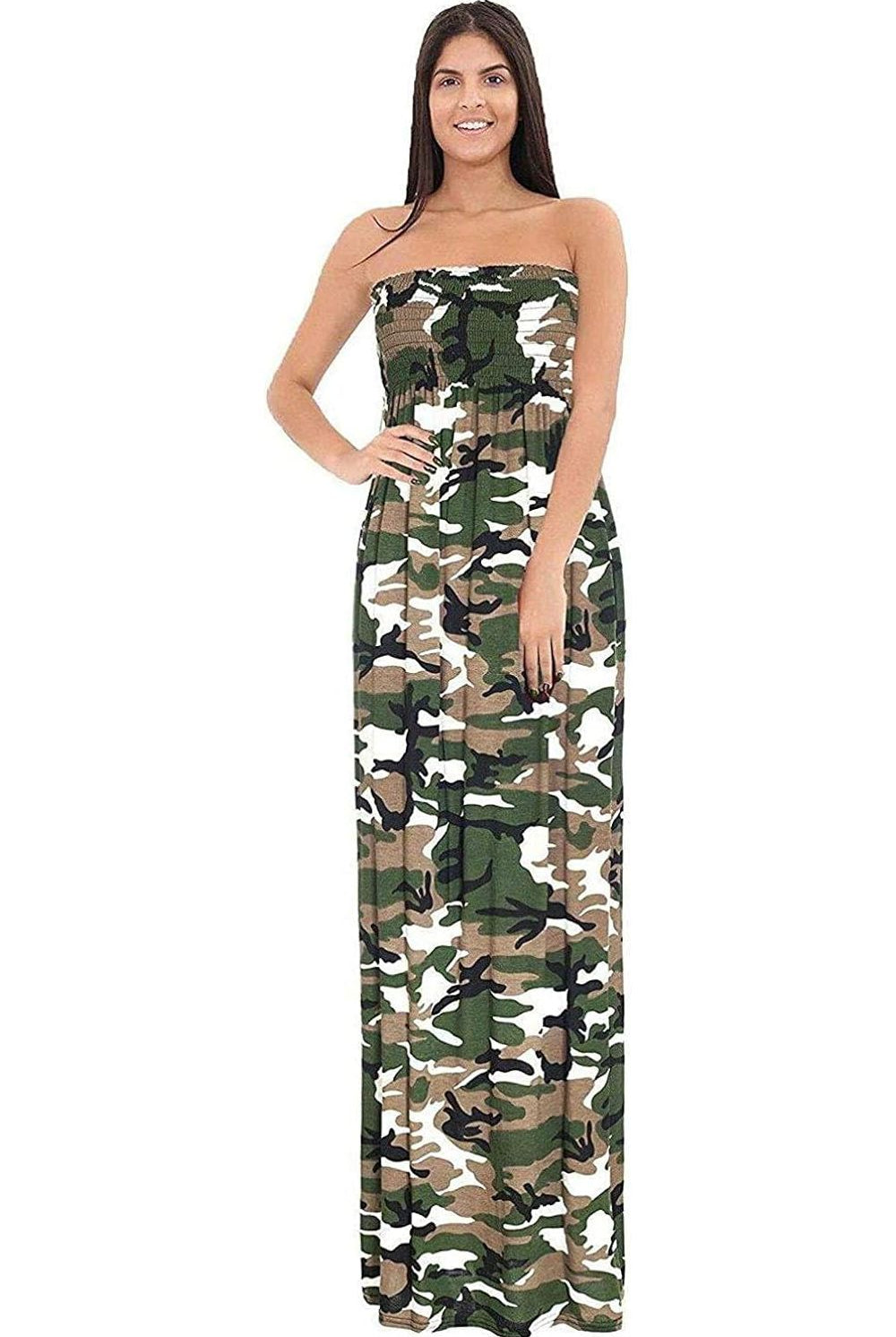 Camouflage Strapless Sheering Maxi Maxi Cardigan WearAll Camouflage 8-10
