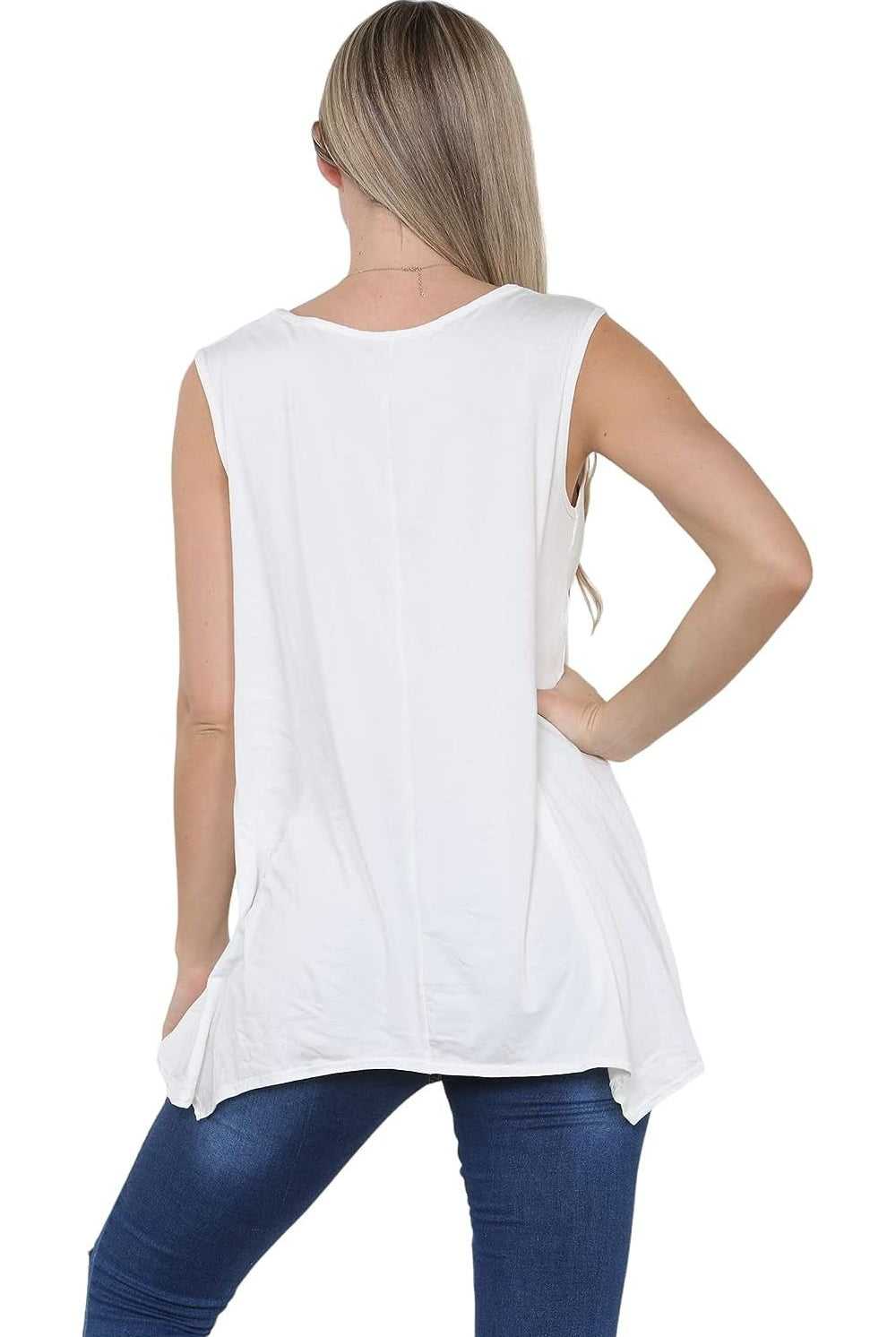 Sleeveless Hanky Hem Vest Top