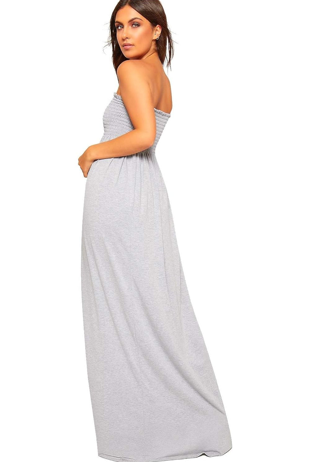 Plus Size Strapless Sheering Maxi Dress Maxi Cardigan WearAll