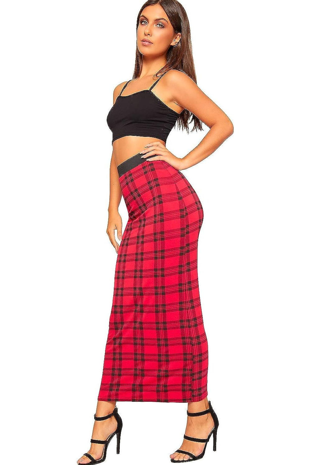 Plus Size High Waist Stretch Long Maxi Skirt